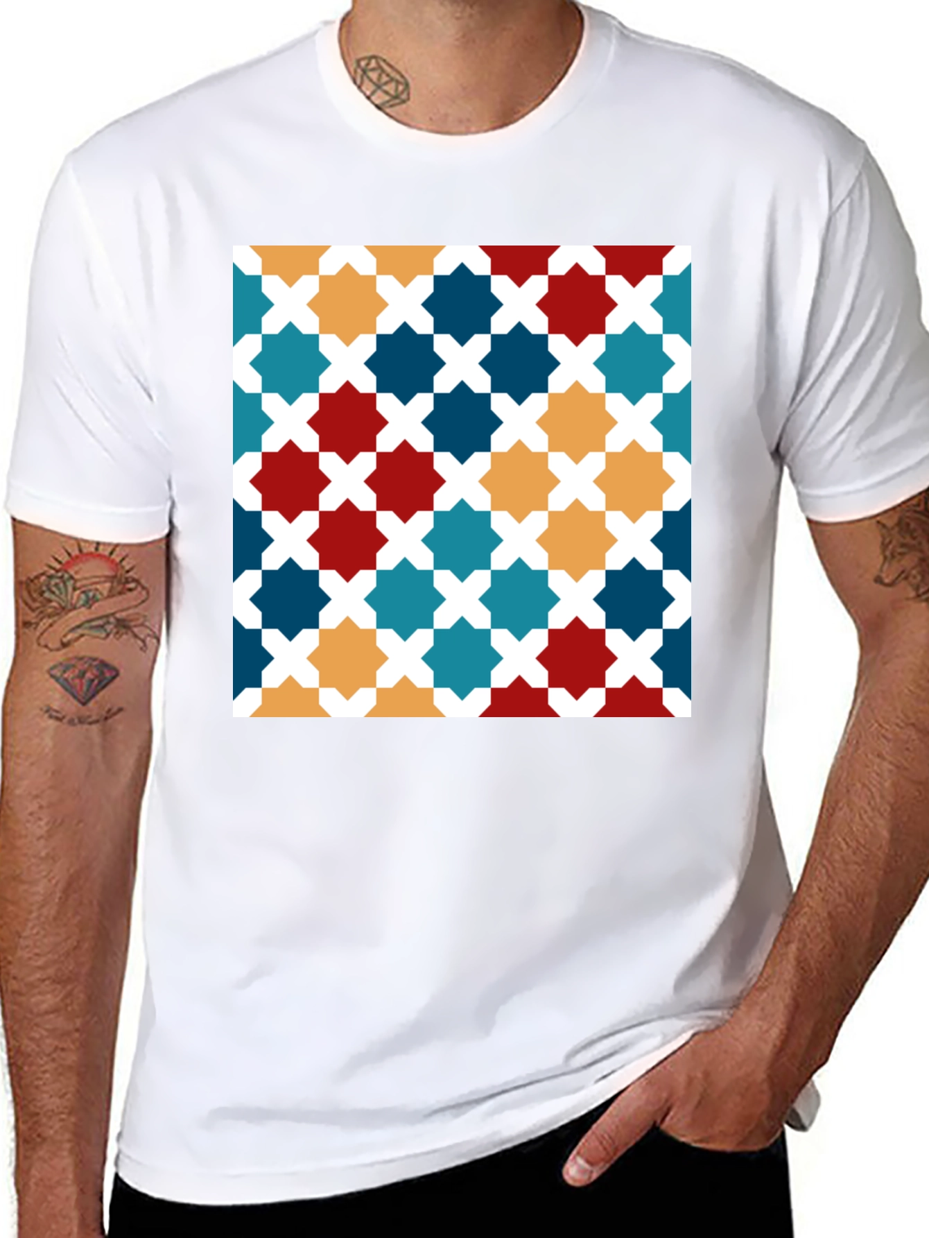 Geometric Pattern Tee - Modern Stylish Design