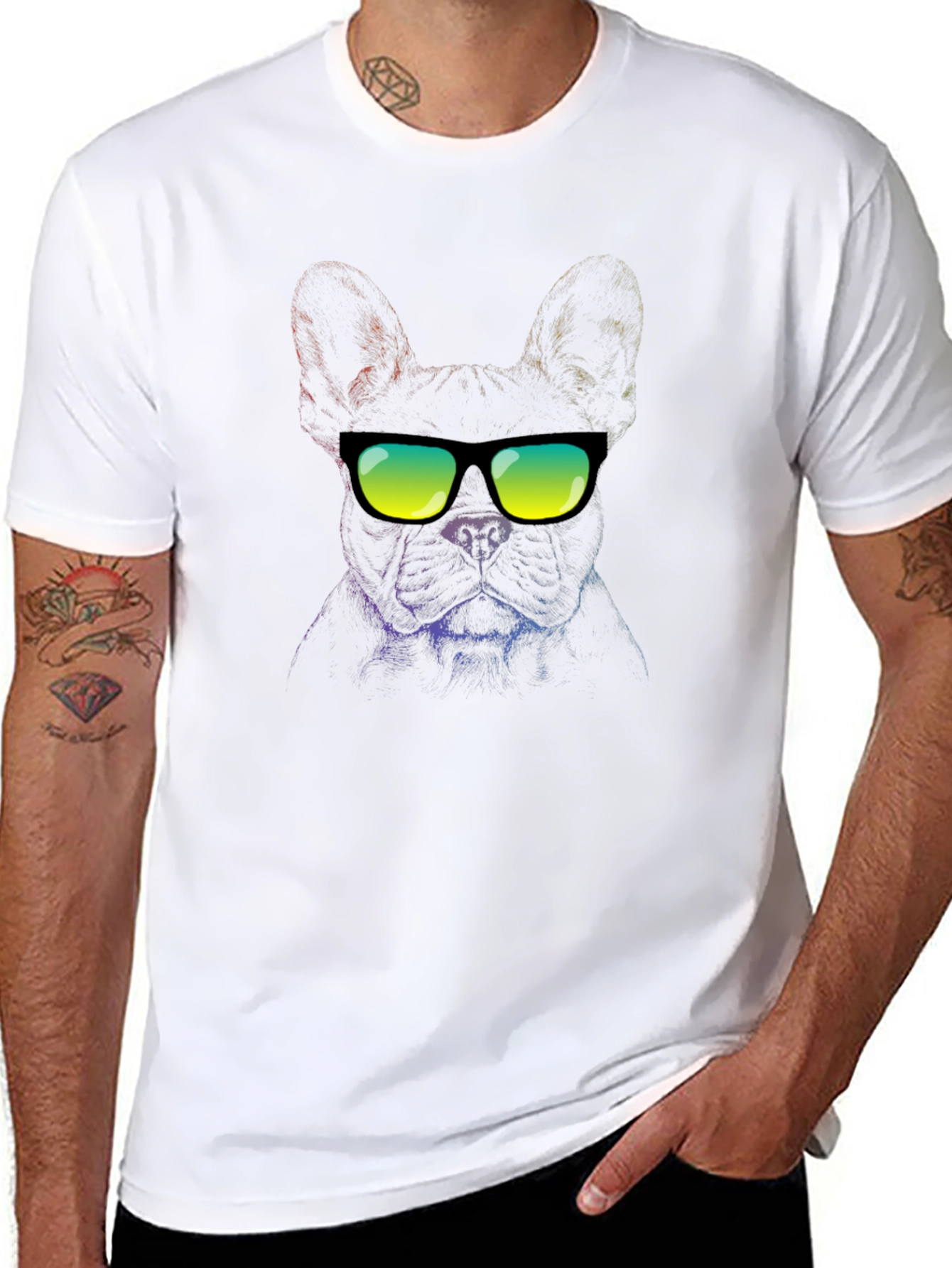 Cool Dog Sunglasses Graphic T-Shirt