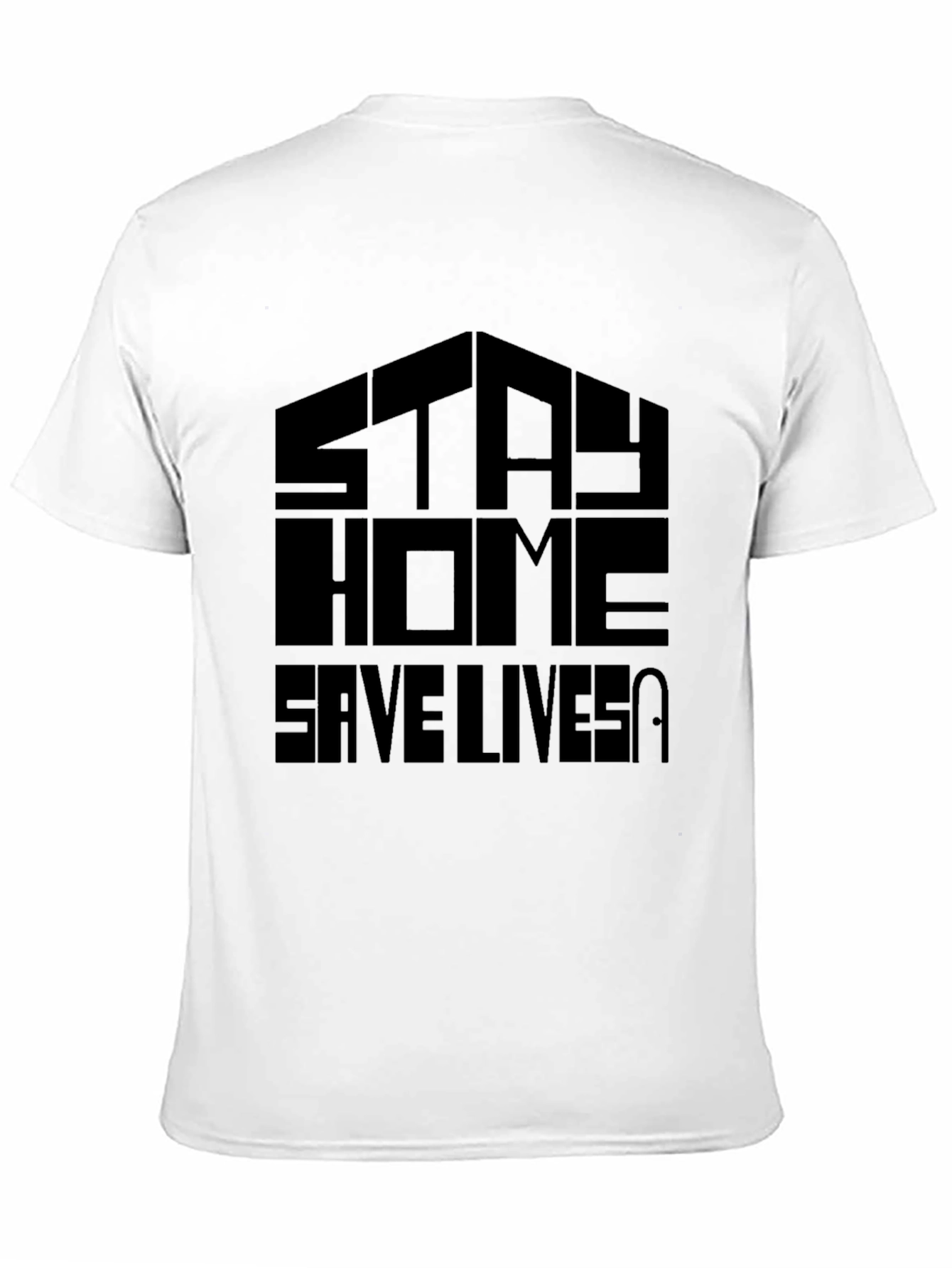 Stay Home Save Lives Black Graphic T-Shirt