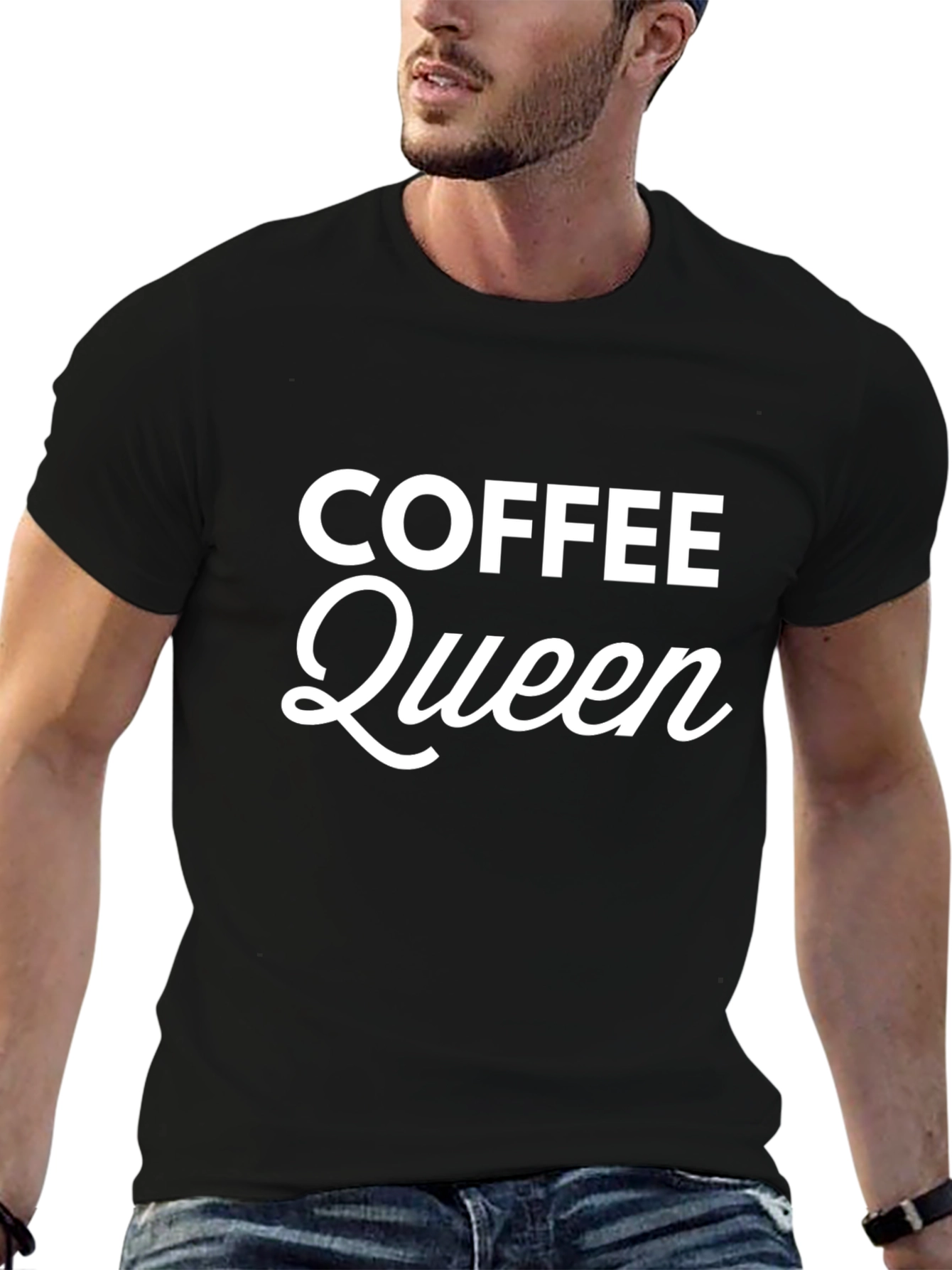 Coffee Queen Graphic Tee - Black Cotton T-Shirt