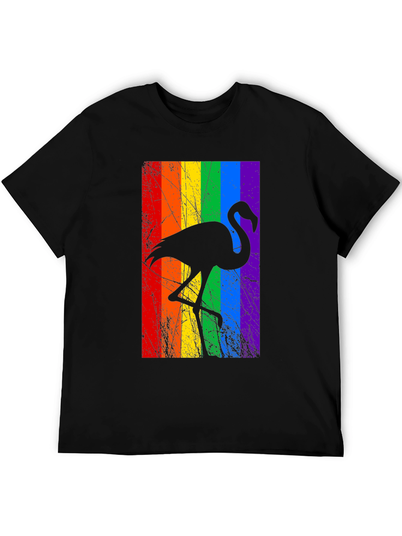 Rainbow Flamingo Graphic Tee - Pride LGBTQ+ Shirt