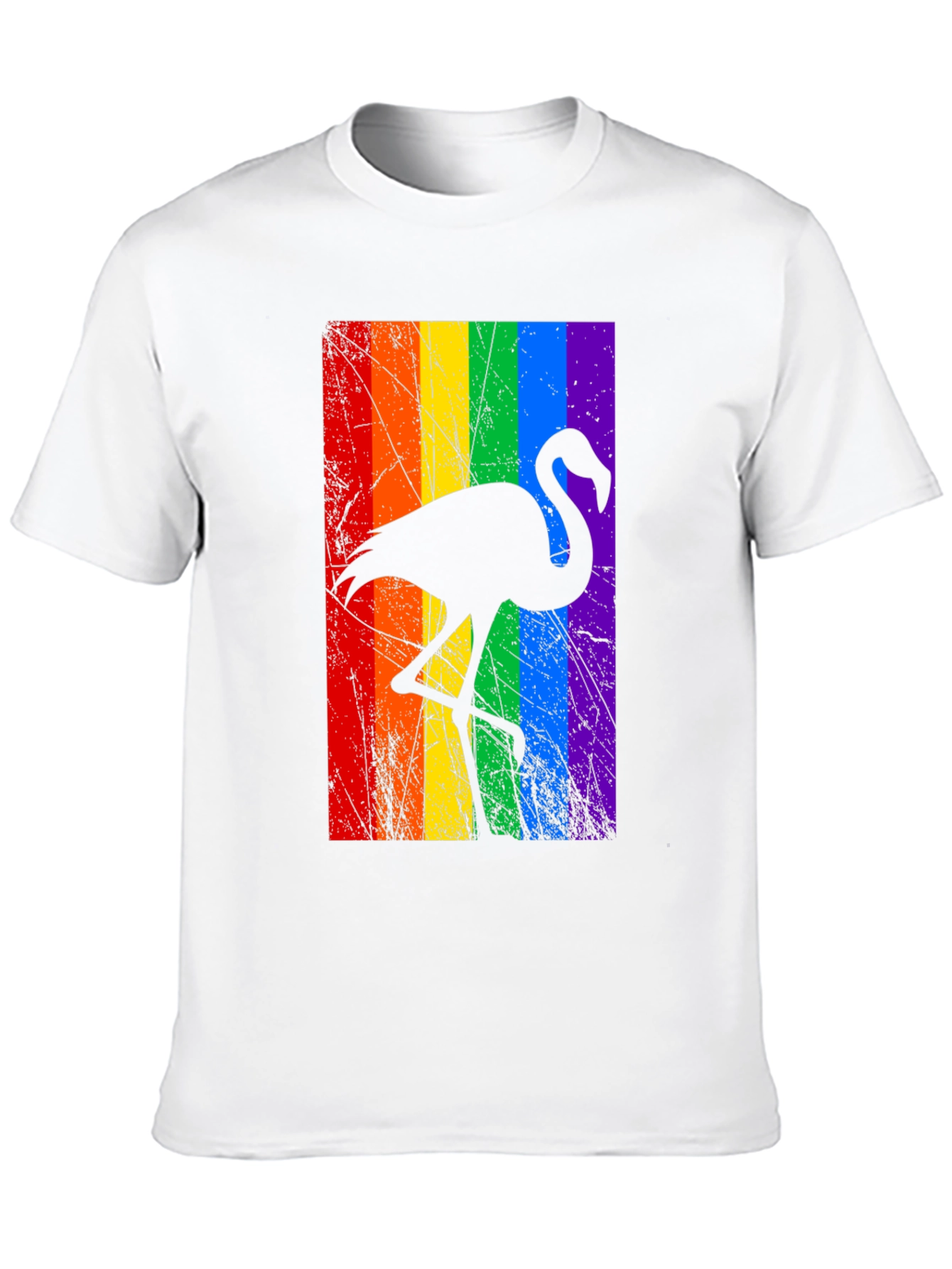 Rainbow Flamingo Graphic Tee - Pride LGBTQ+ Shirt