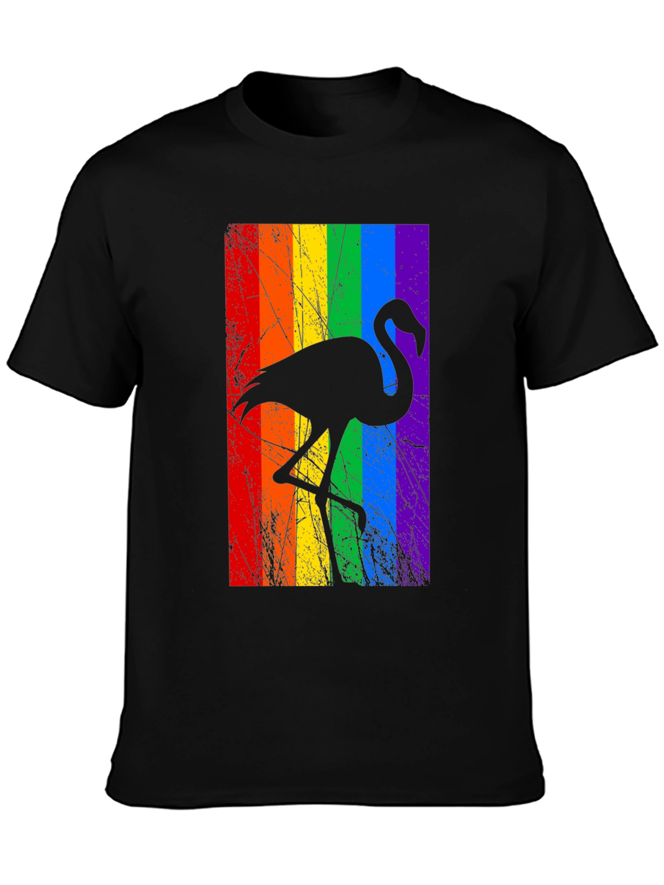Rainbow Flamingo Graphic Tee - Pride LGBTQ+ Shirt