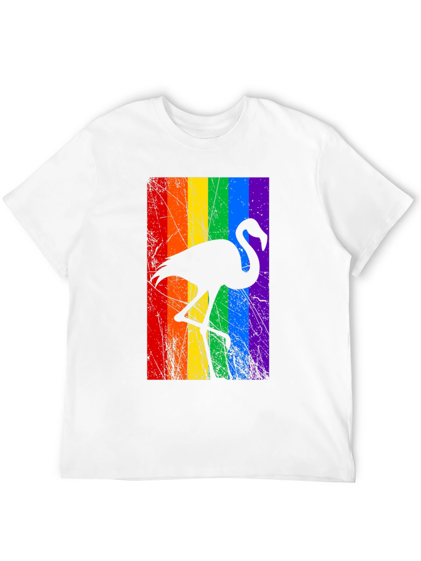 Rainbow Flamingo Graphic Tee - Pride LGBTQ+ Shirt