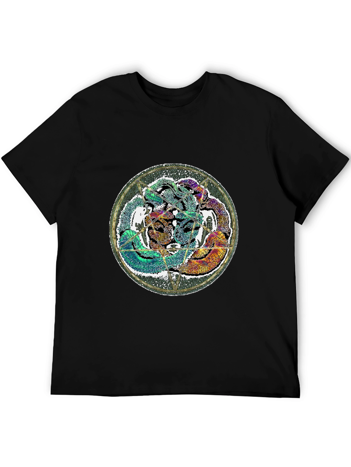Mystic Snake Graphic Tee - Black Cotton