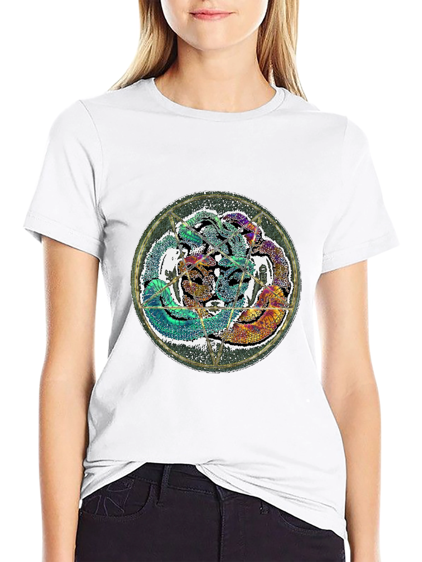 Mystic Snake Graphic Tee - Black Cotton