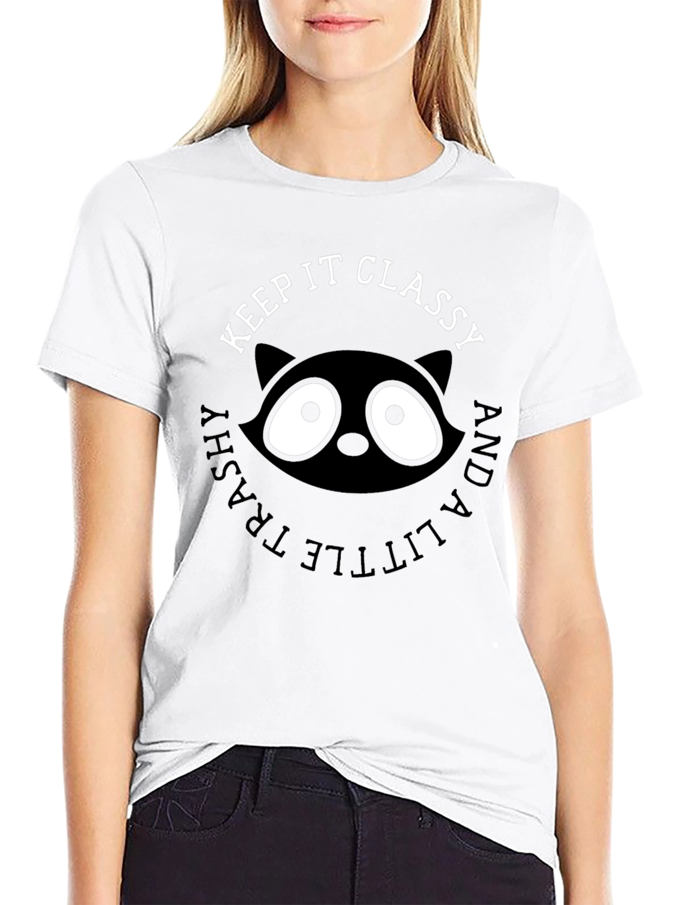 Keep It Classy Raccoon Graphic T-Shirt