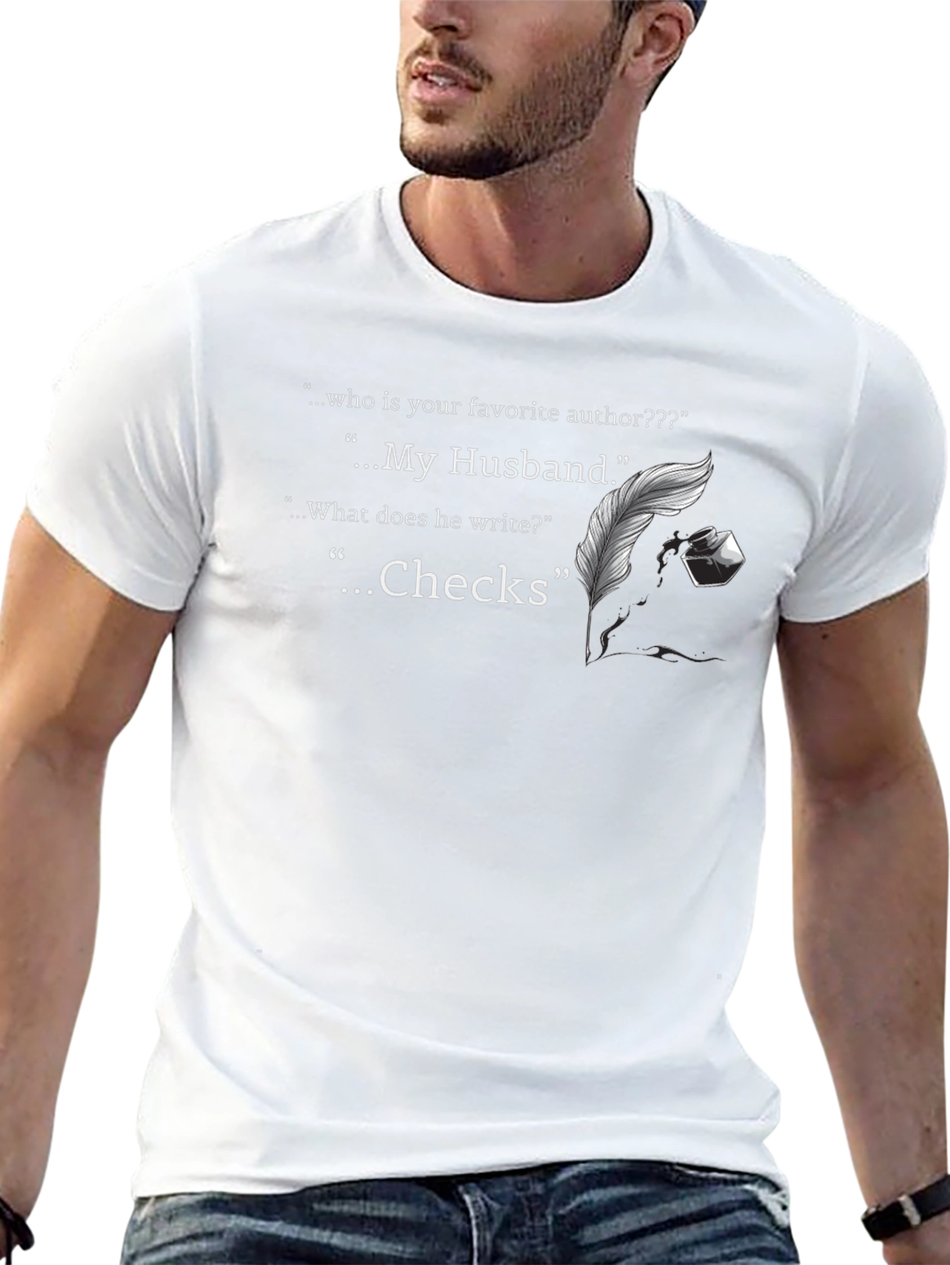 Husband Author Check Writer Novelty T-Shirt