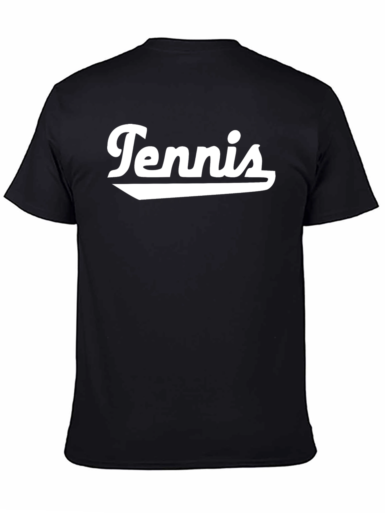 Tennis Graphic Tee - Casual Black T-Shirt