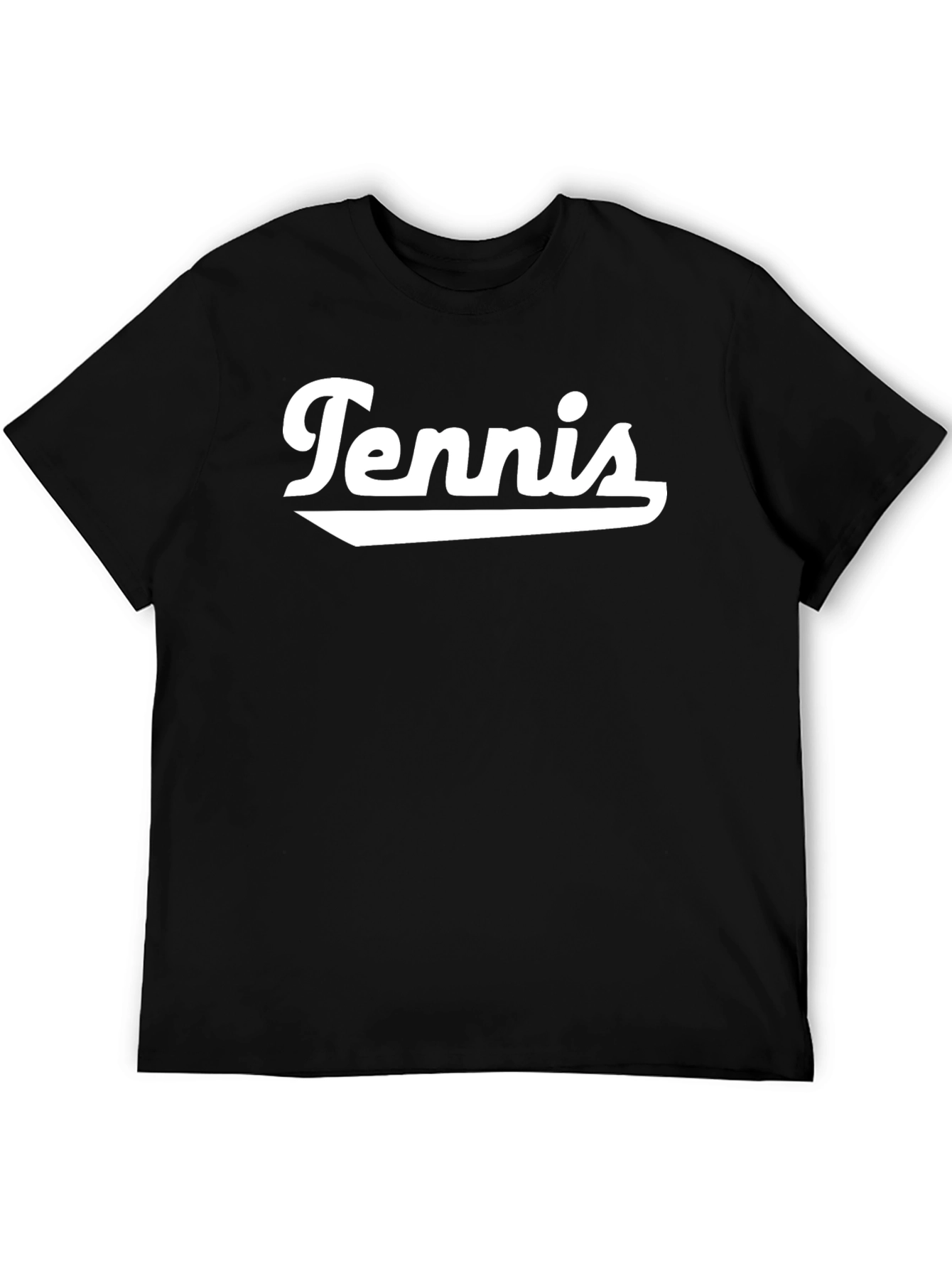 Tennis Graphic Tee - Casual Black T-Shirt