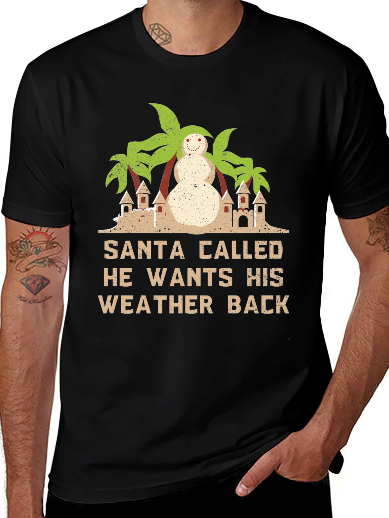 Santa Wants Weather Back Graphic T-Shirt