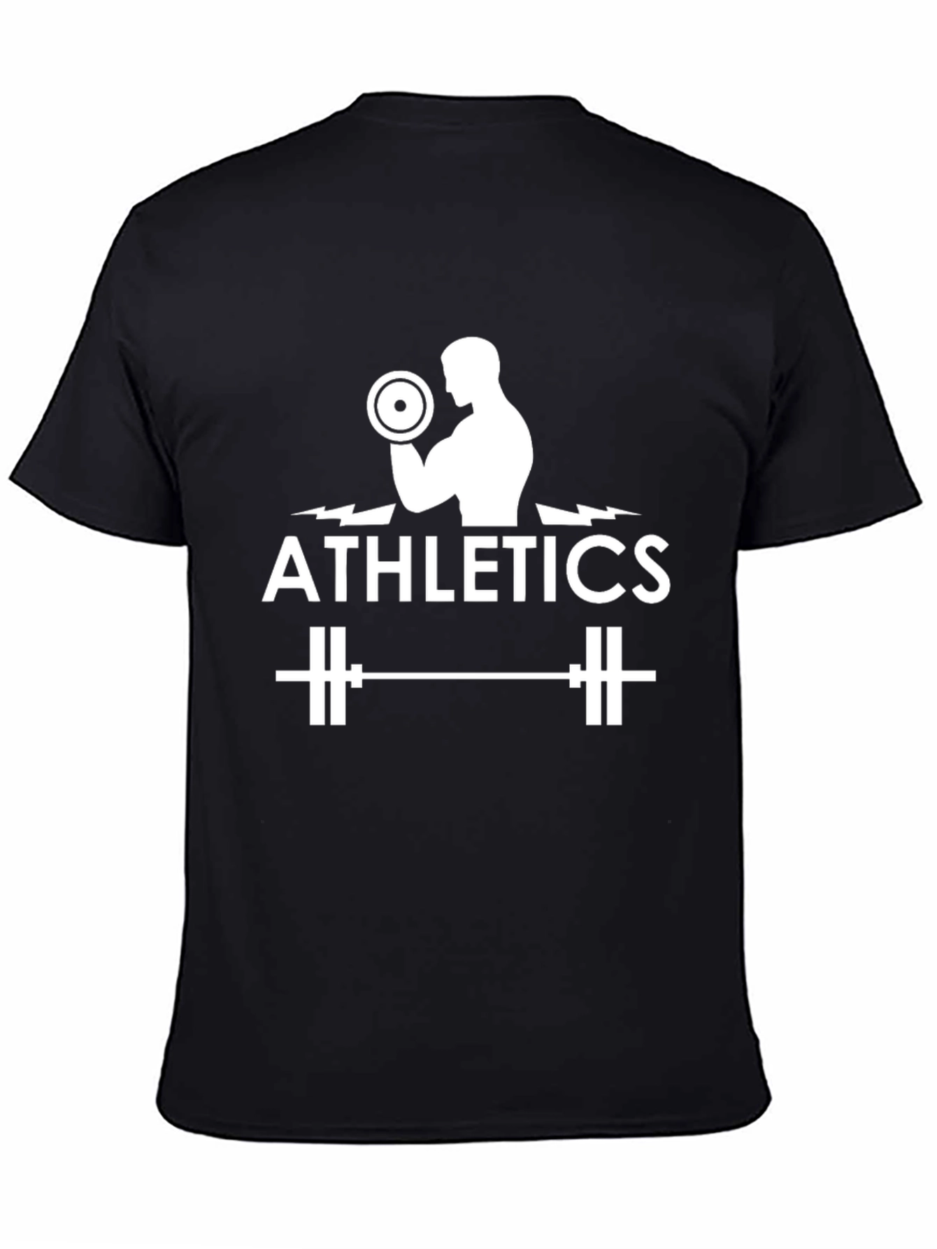 Athletics Black T-Shirt with Weightlifter Graphic
