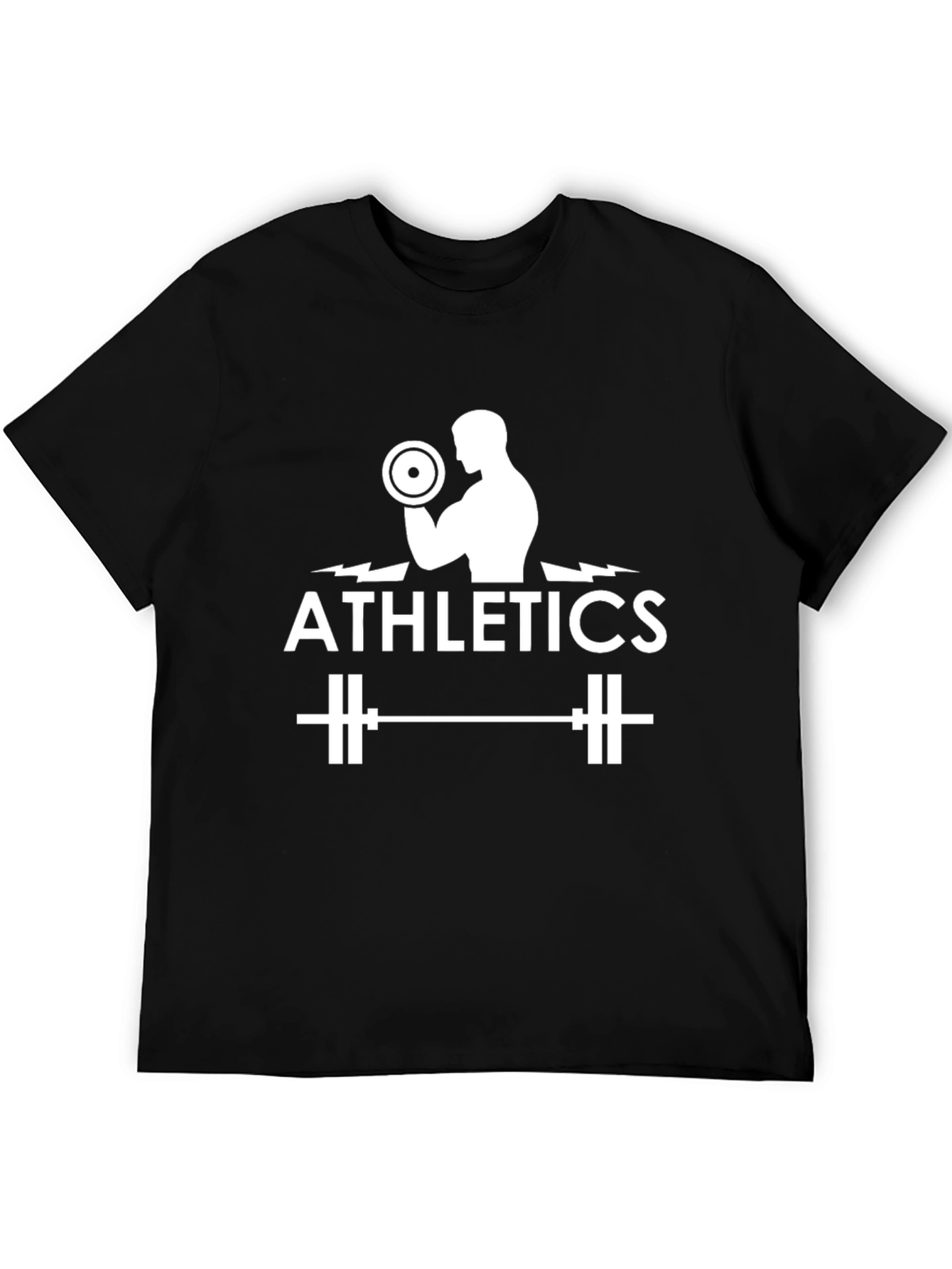 Athletics Black T-Shirt with Weightlifter Graphic