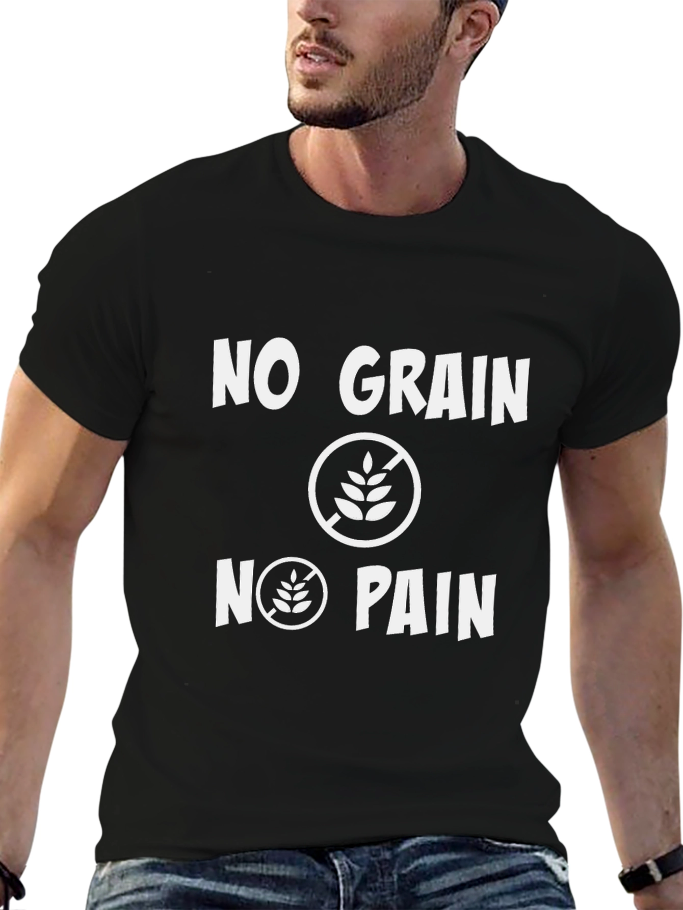 No Grain No Pain Black T-Shirt