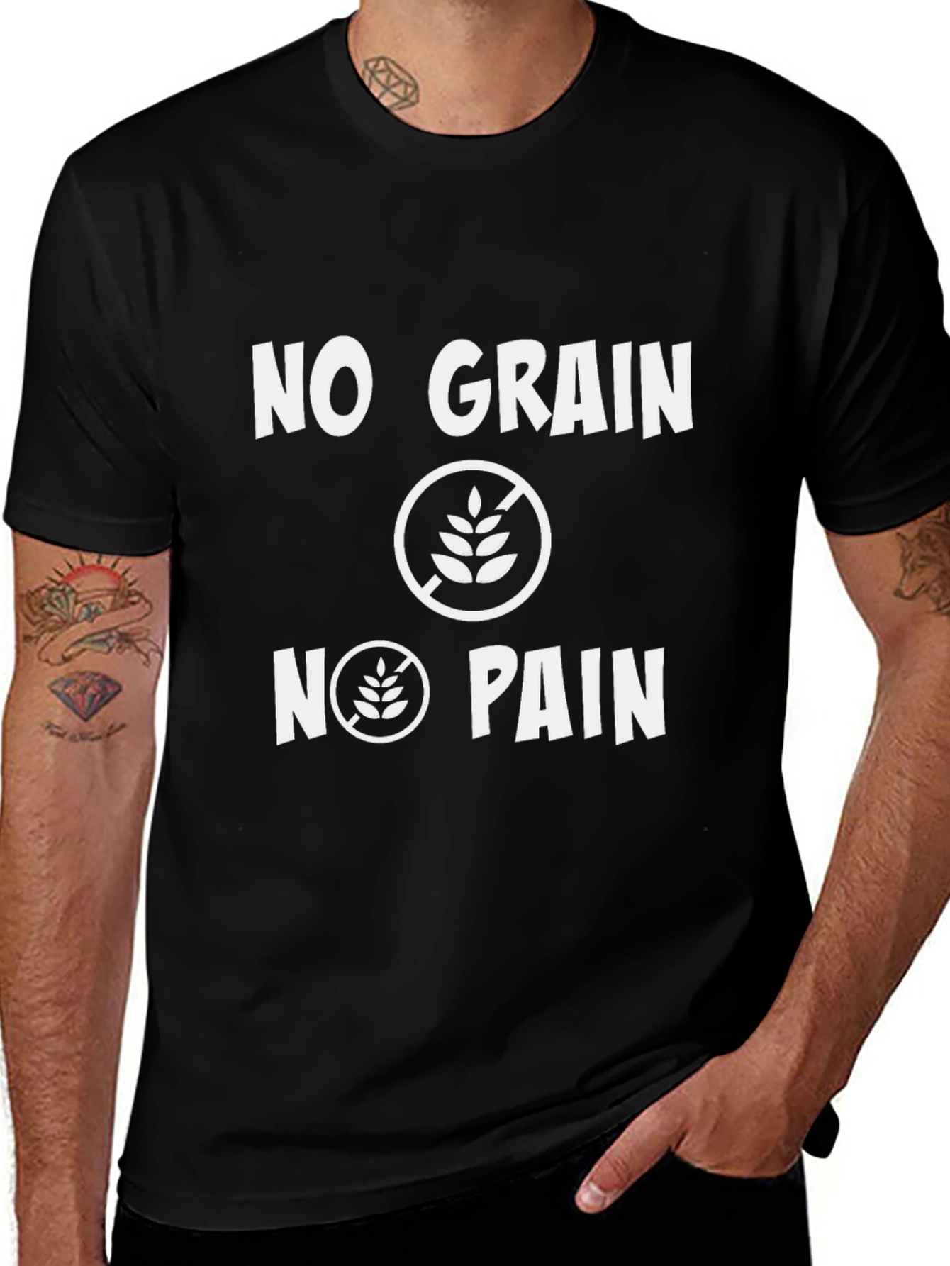 No Grain No Pain Black T-Shirt
