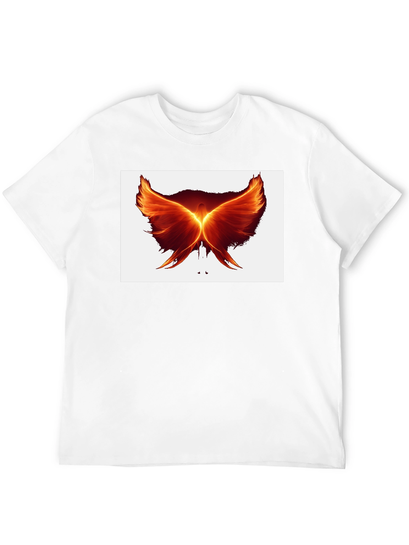 Fiery Phoenix Wings Graphic Black T-Shirt
