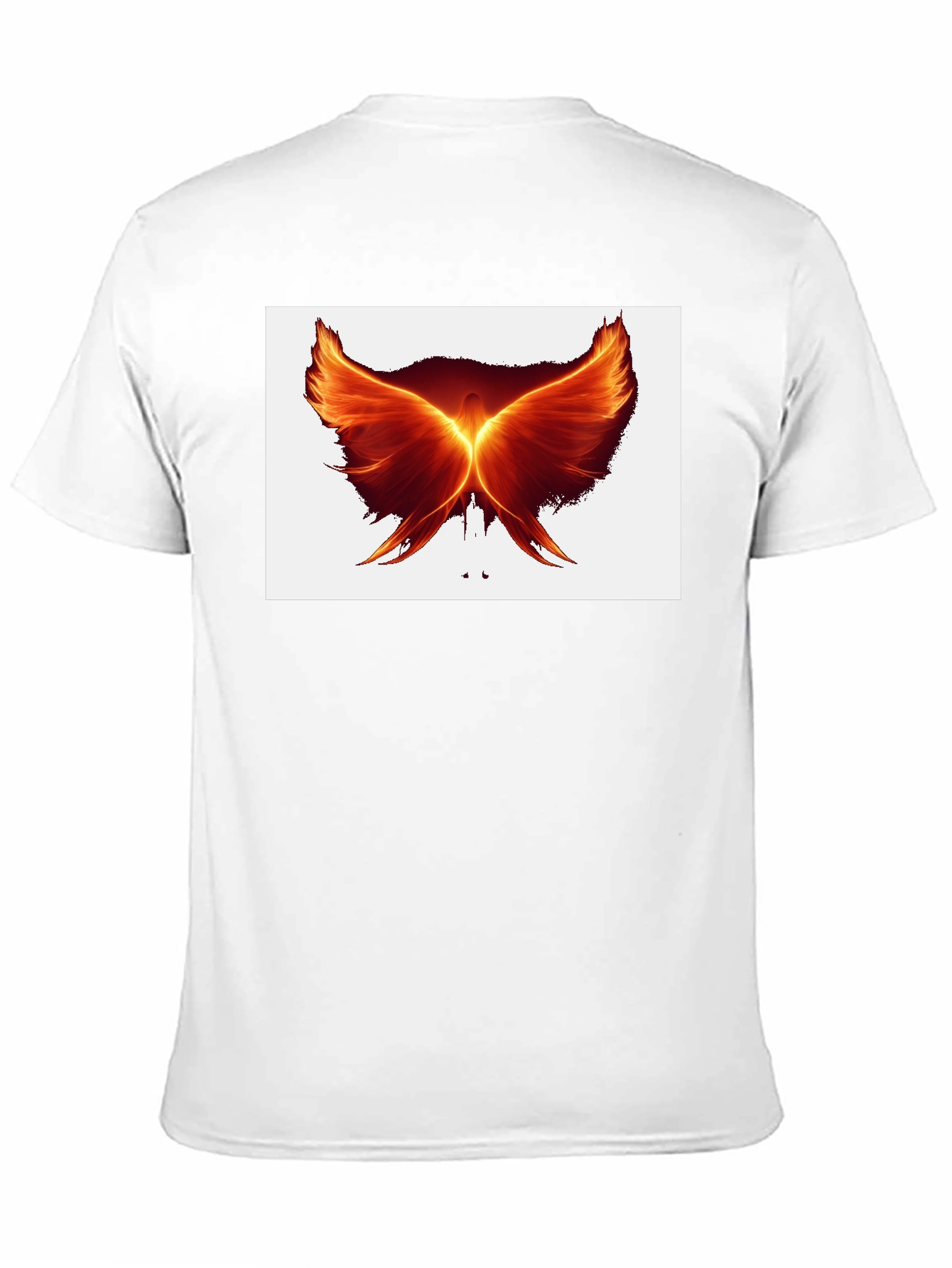 Fiery Phoenix Wings Graphic Black T-Shirt