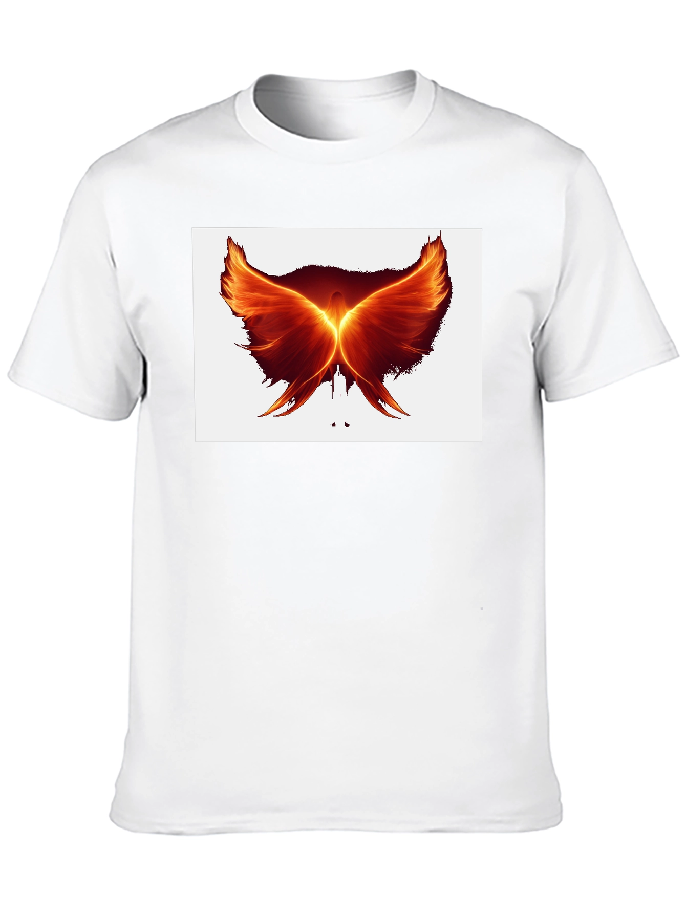 Fiery Phoenix Wings Graphic Black T-Shirt