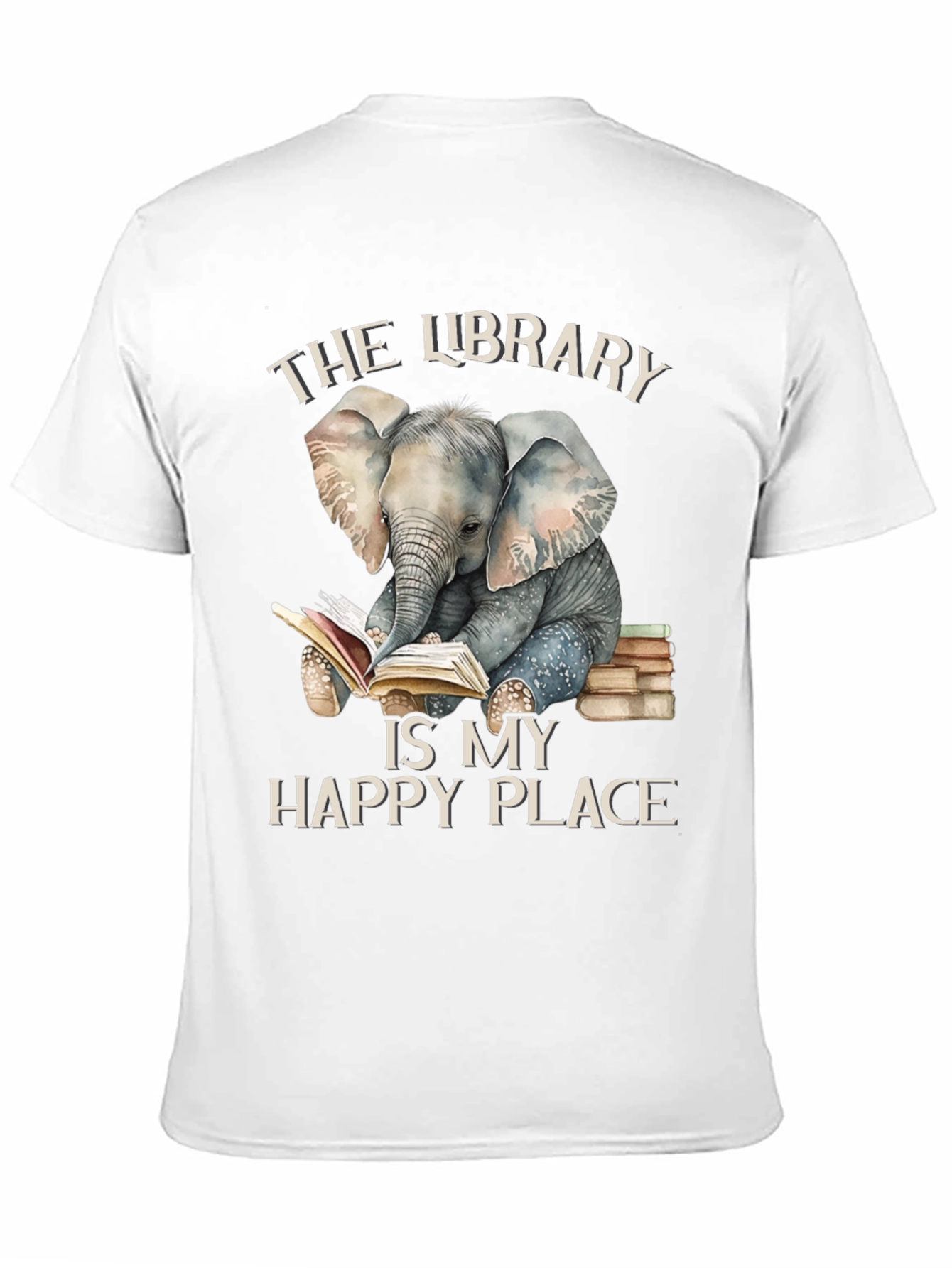 Library Elephant T-Shirt - Book Lovers Tee