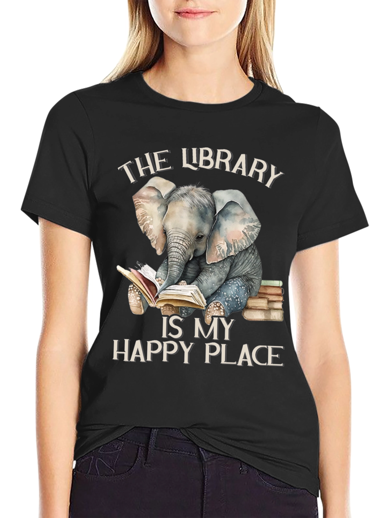 Library Elephant T-Shirt - Book Lovers Tee
