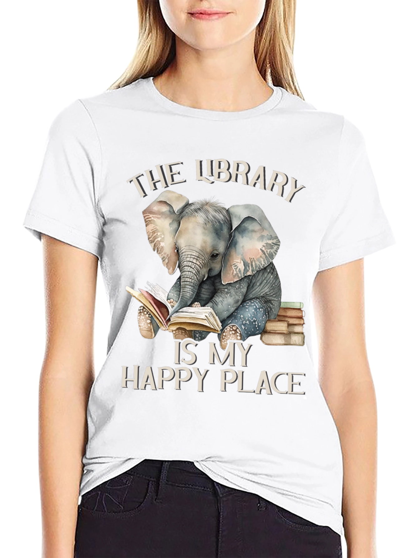 Library Elephant T-Shirt - Book Lovers Tee