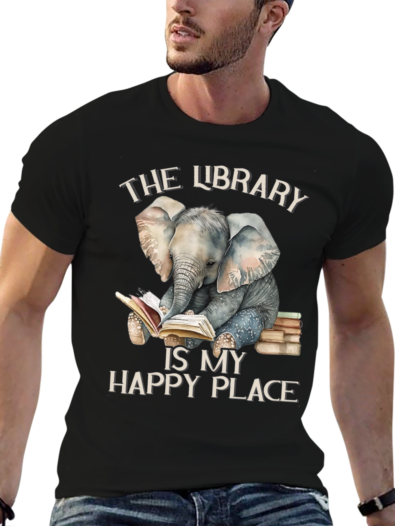 Library Elephant T-Shirt - Book Lovers Tee