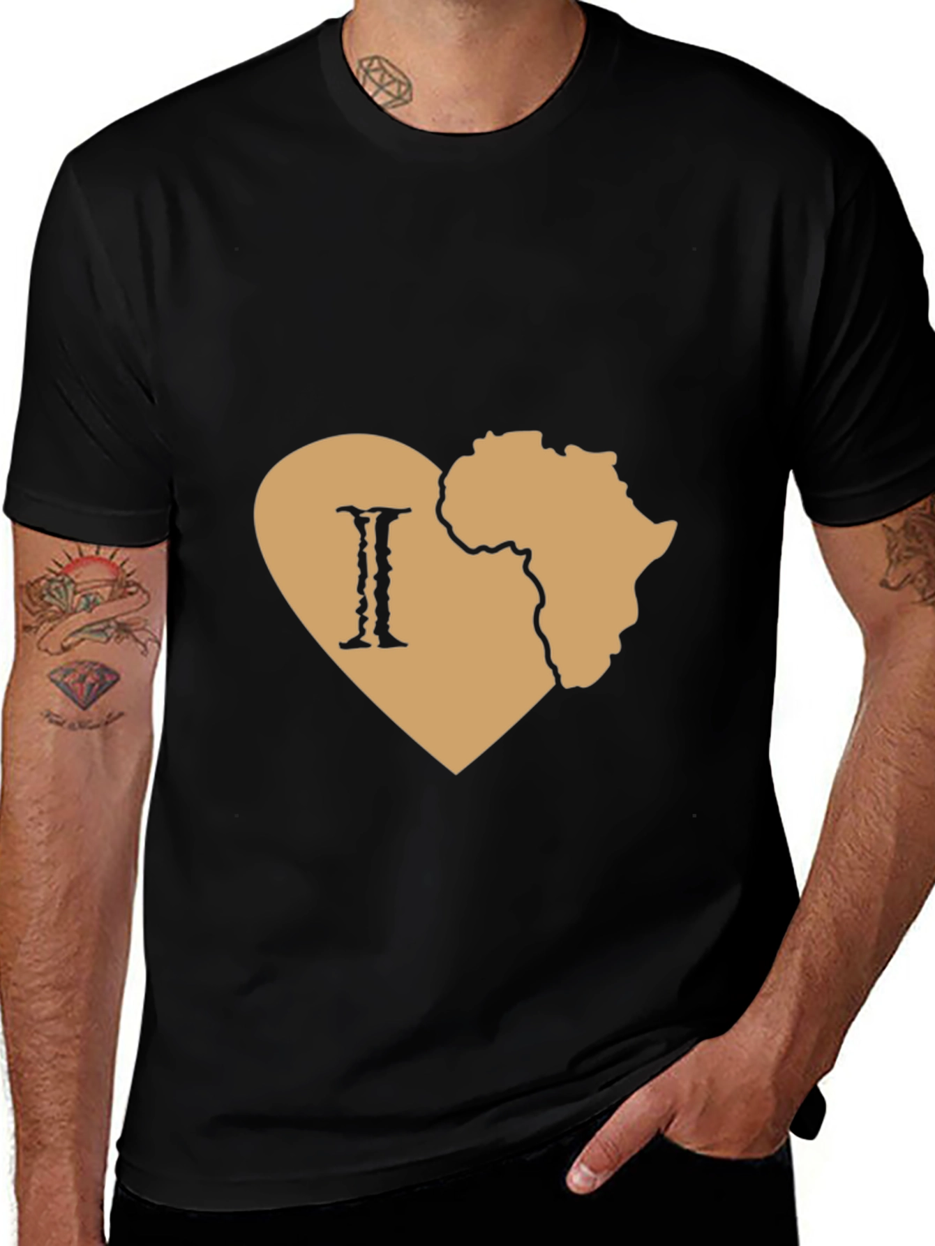 I Love Africa Black T-Shirt