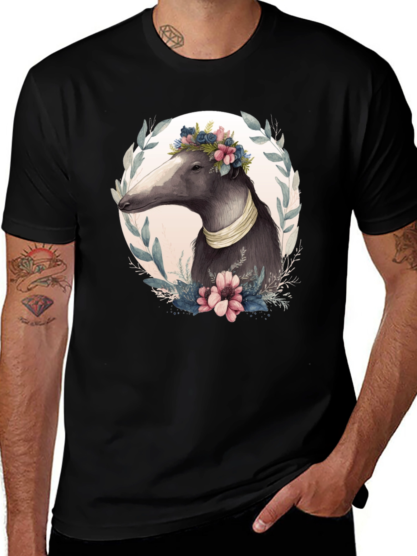 Floral Anteater Graphic Tee