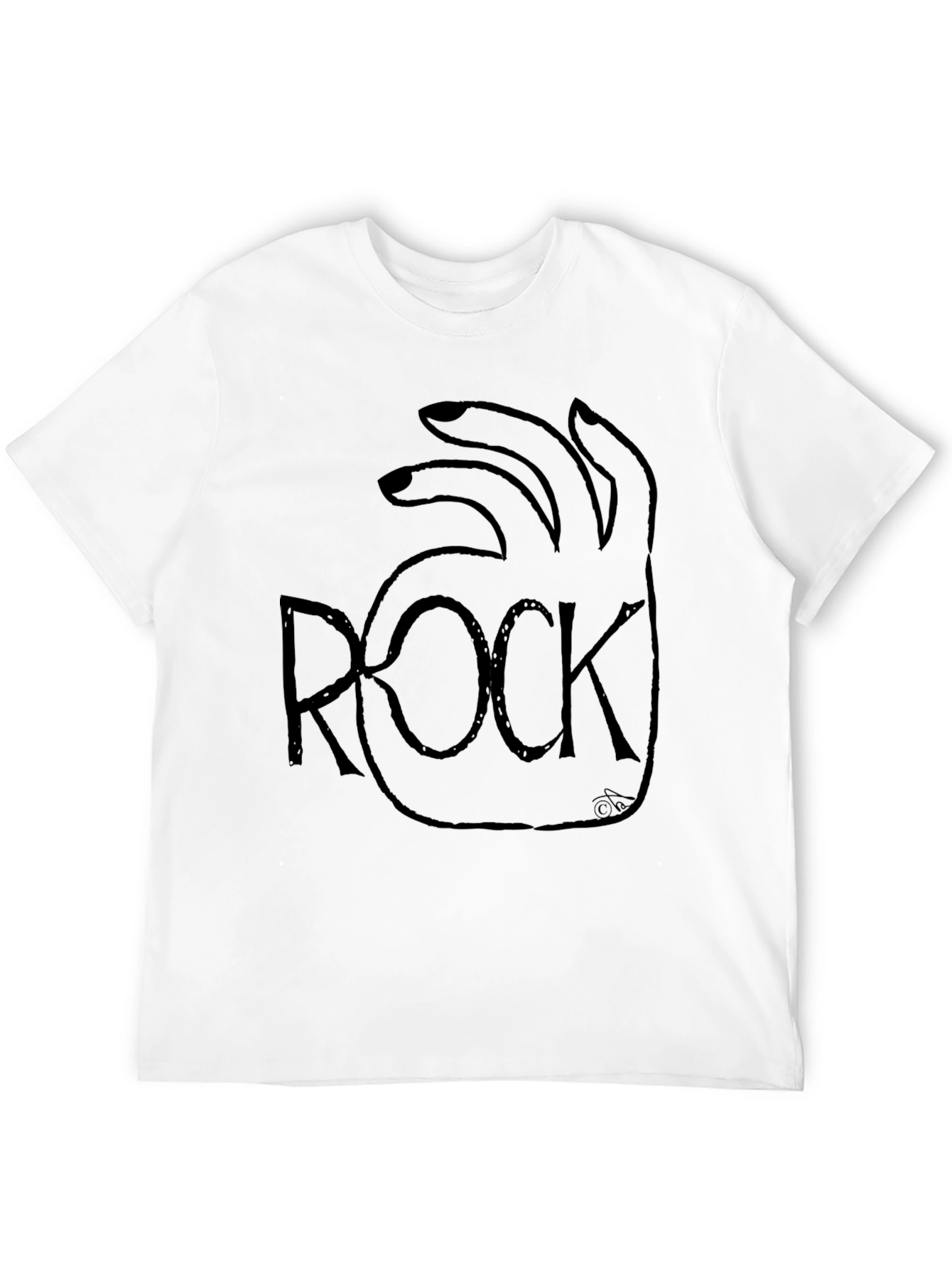 Rock Hand Gesture Black Graphic Tee