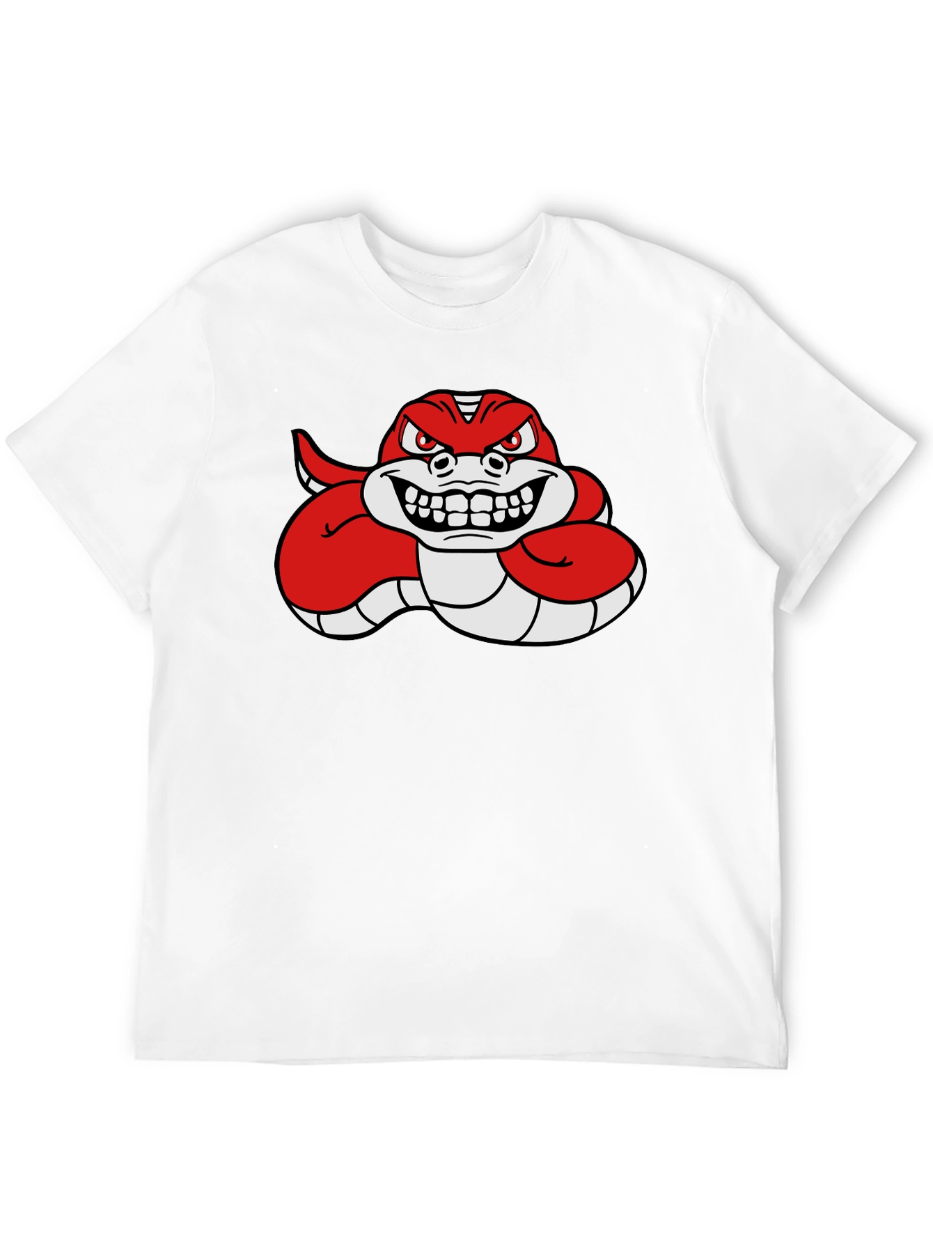Red Angry Snake Cartoon Graphic T-Shirt