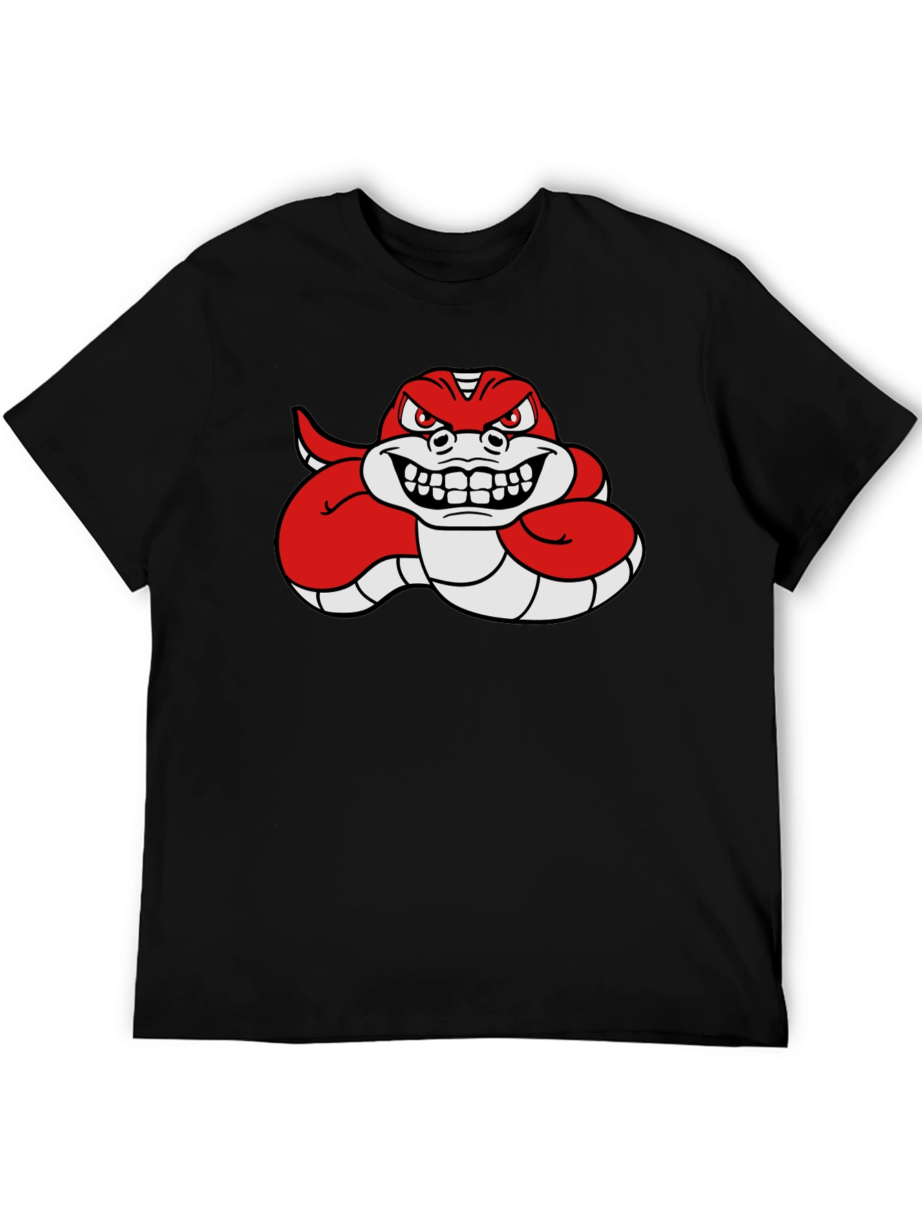 Red Angry Snake Cartoon Graphic T-Shirt