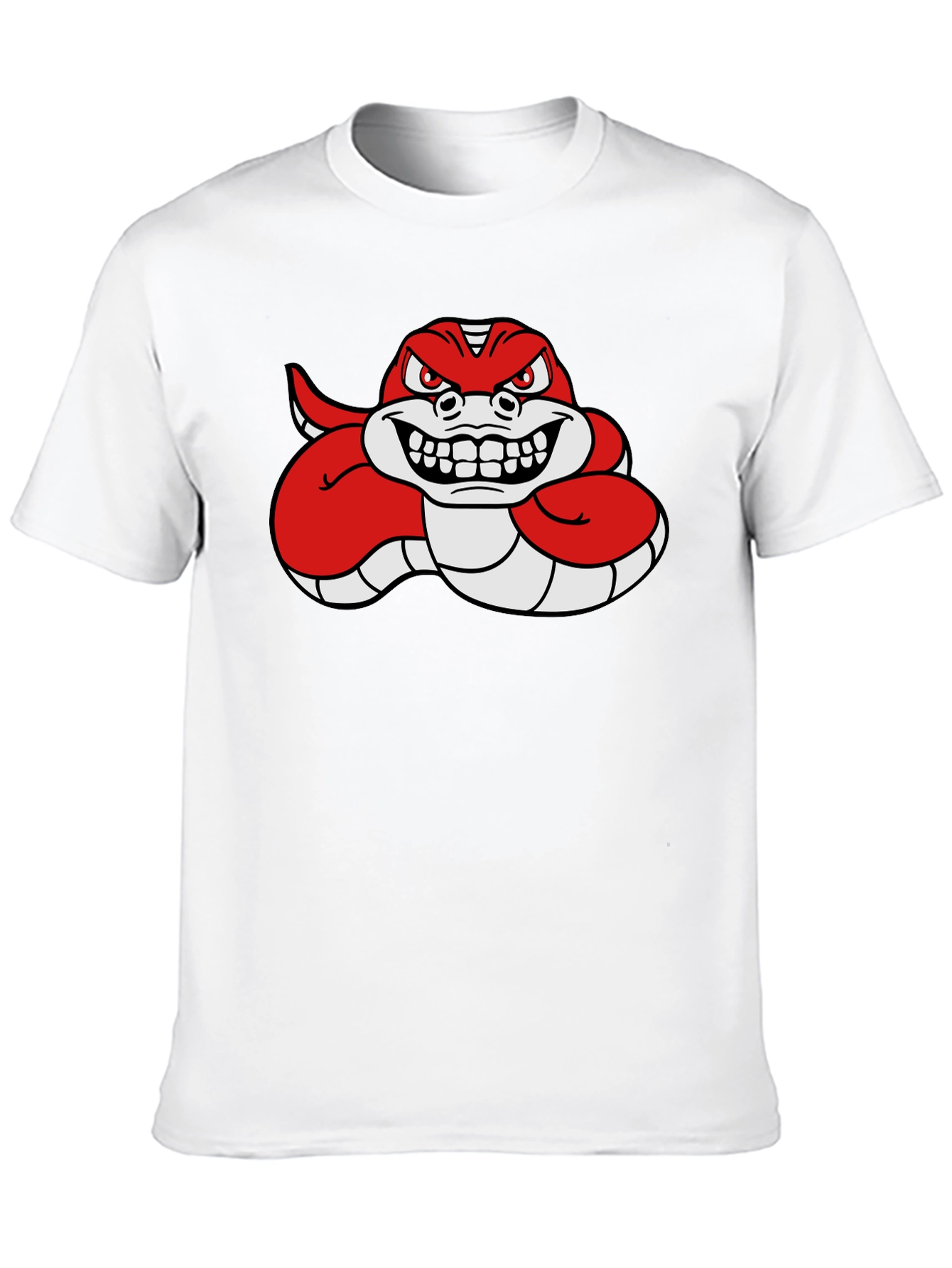 Red Angry Snake Cartoon Graphic T-Shirt