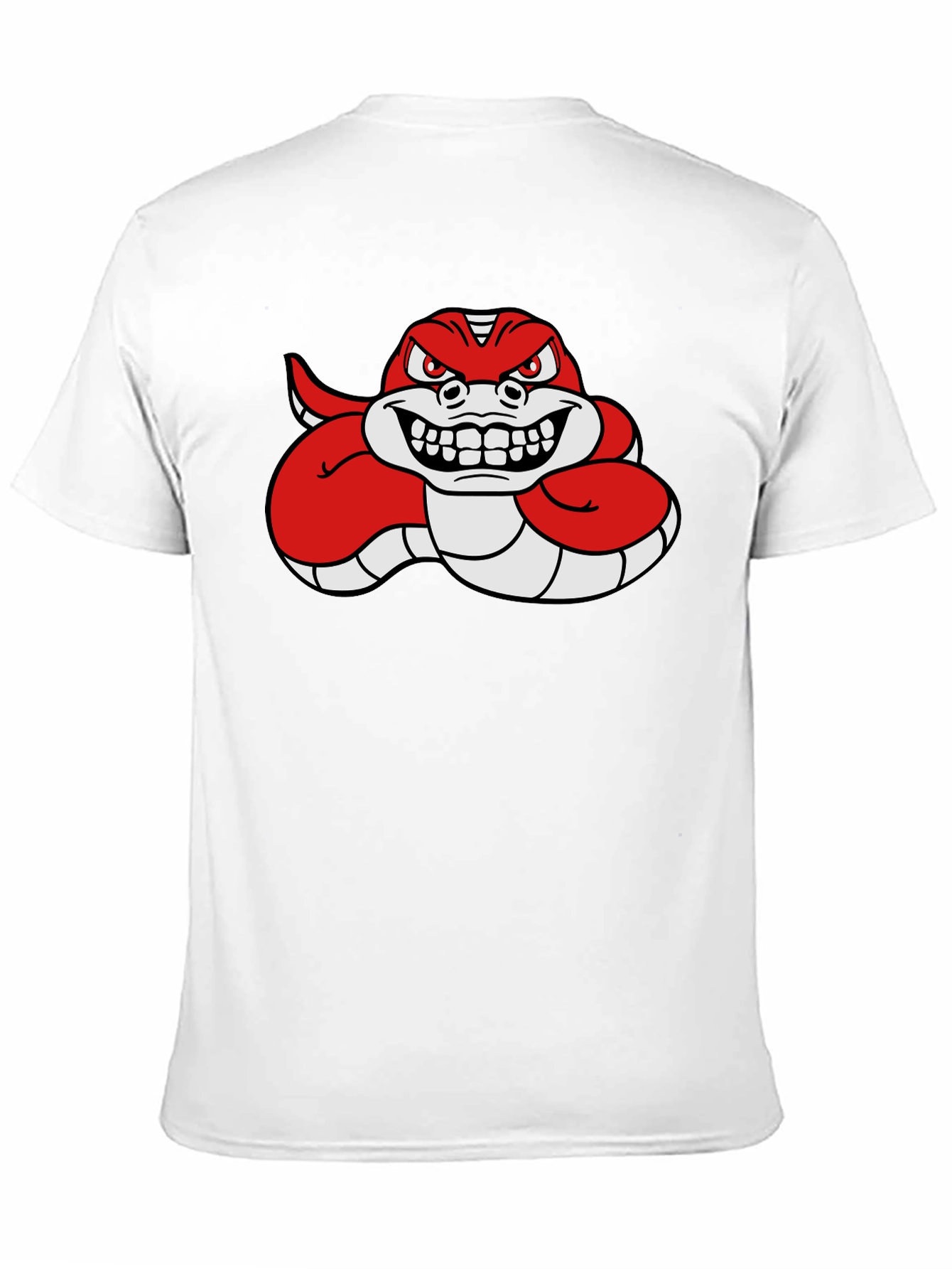 Red Angry Snake Cartoon Graphic T-Shirt