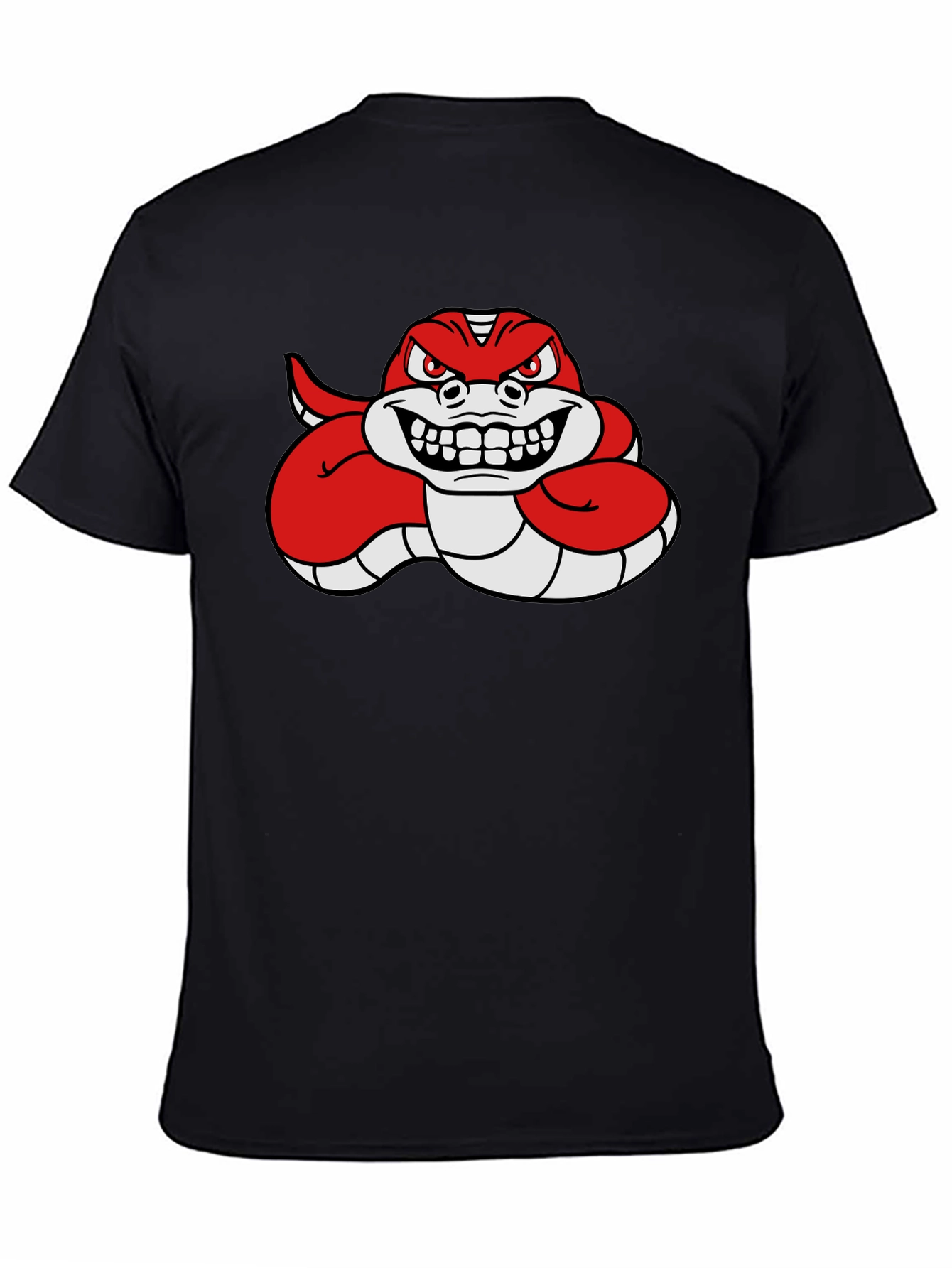 Red Angry Snake Cartoon Graphic T-Shirt