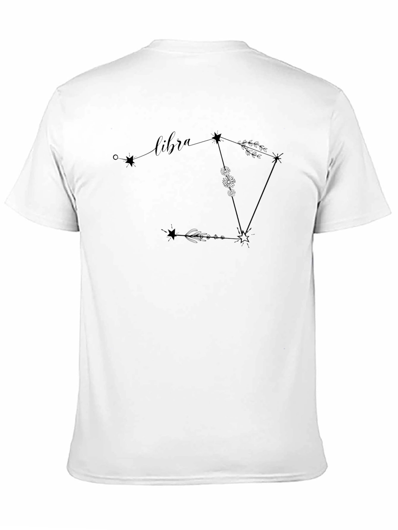 Libra Constellation Graphic Tee - Black