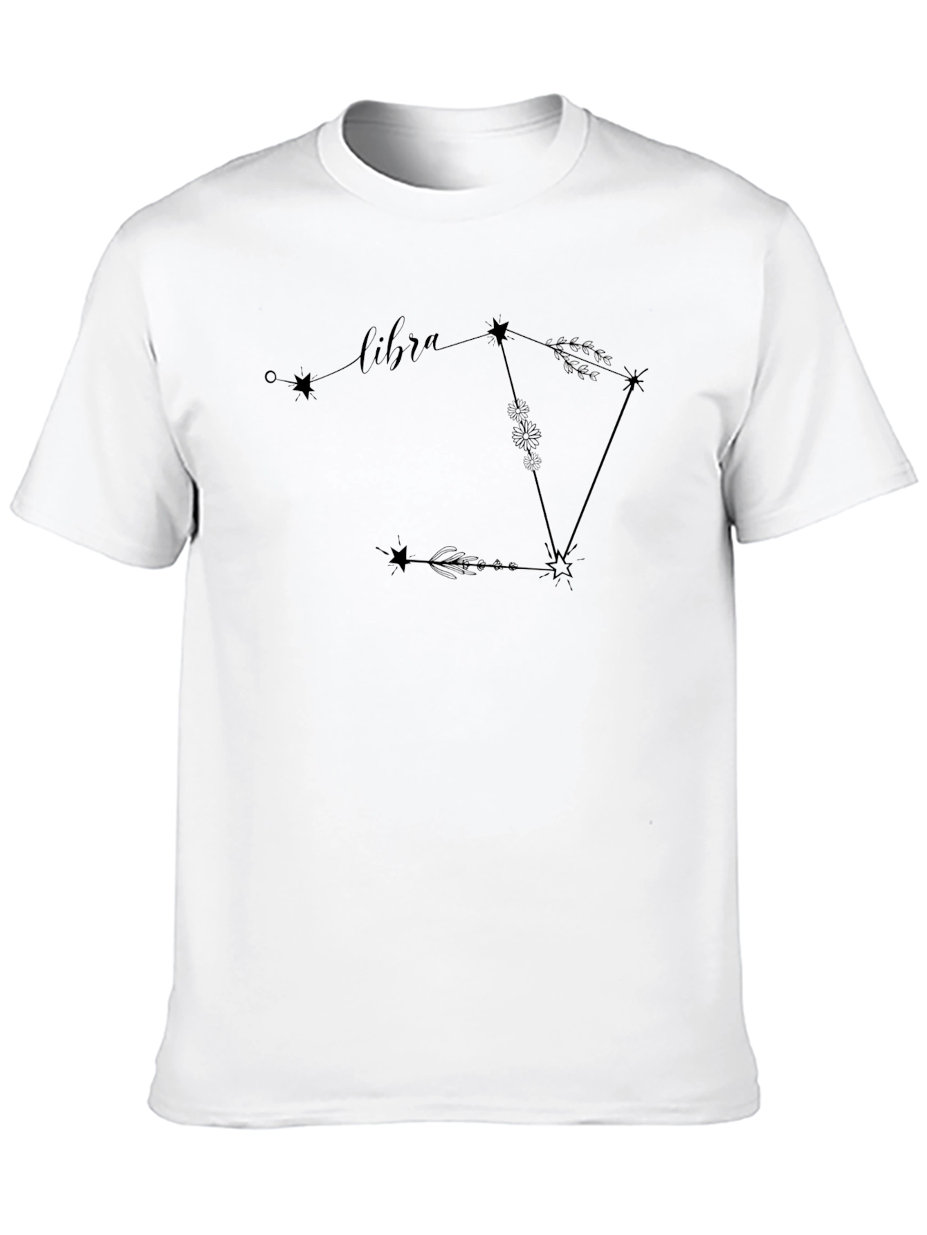 Libra Constellation Graphic Tee - Black