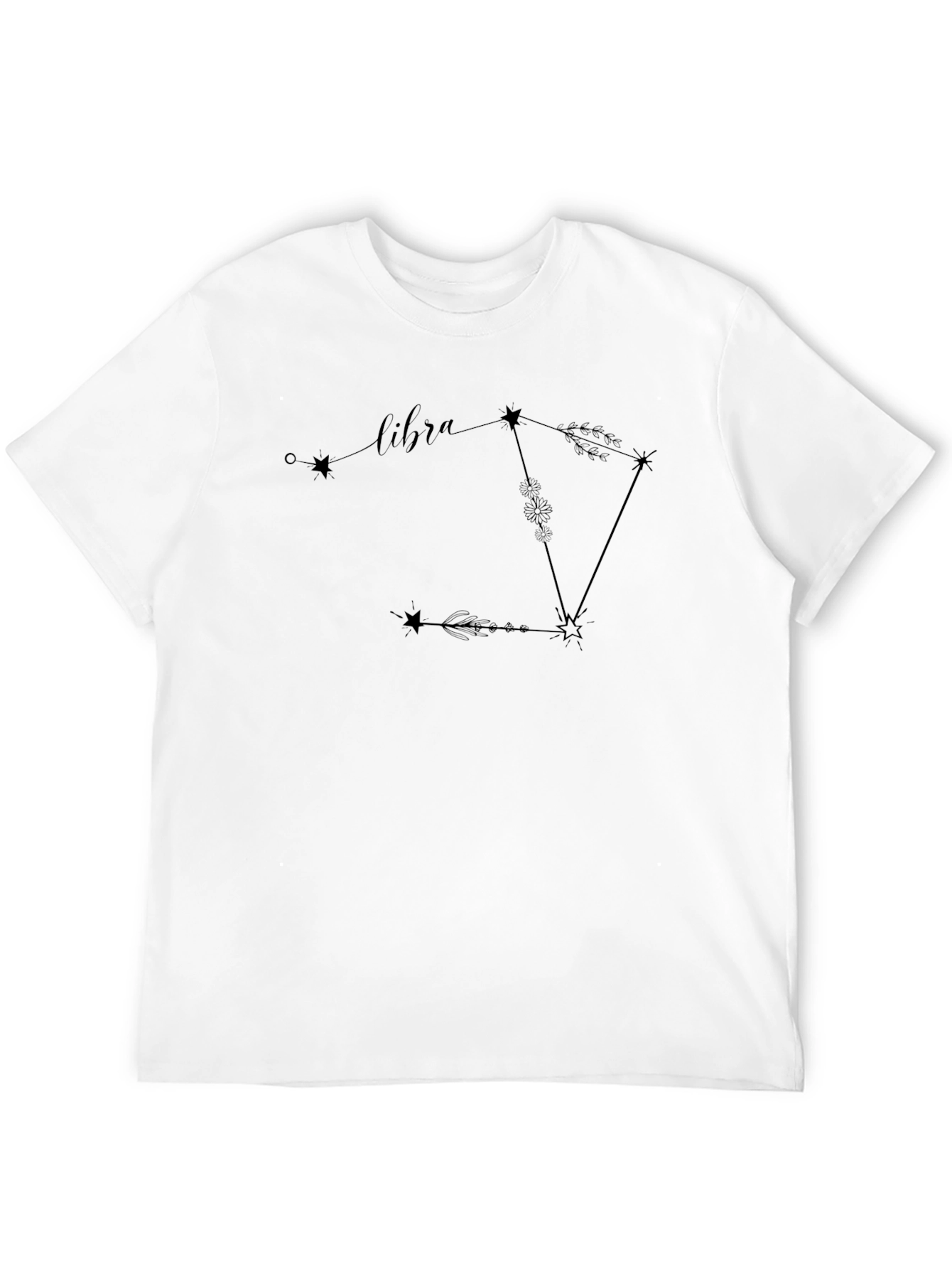 Libra Constellation Graphic Tee - Black