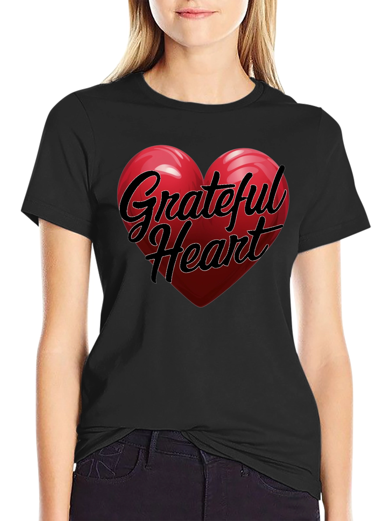 Grateful Heart T-Shirt Black