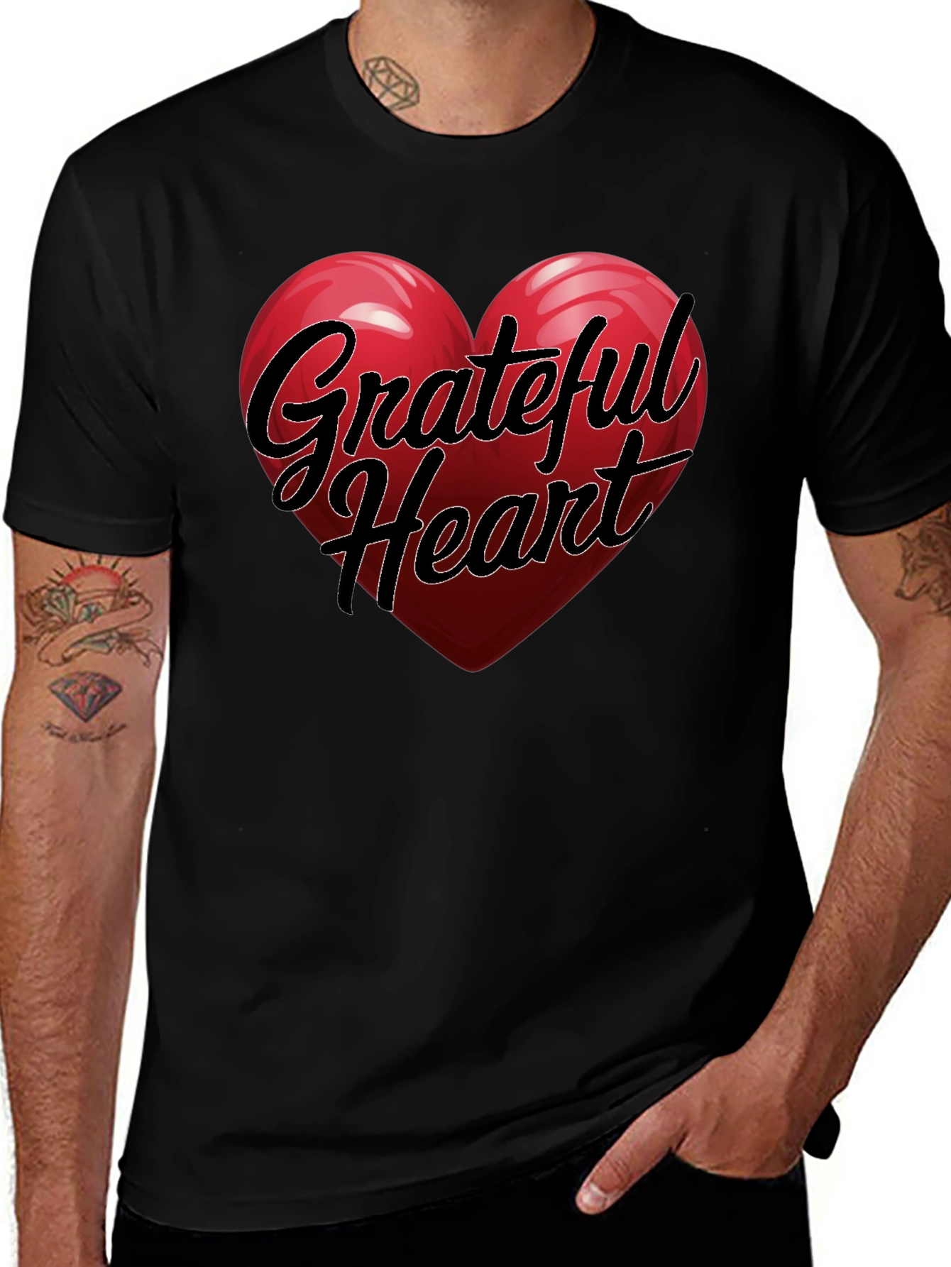 Grateful Heart T-Shirt Black