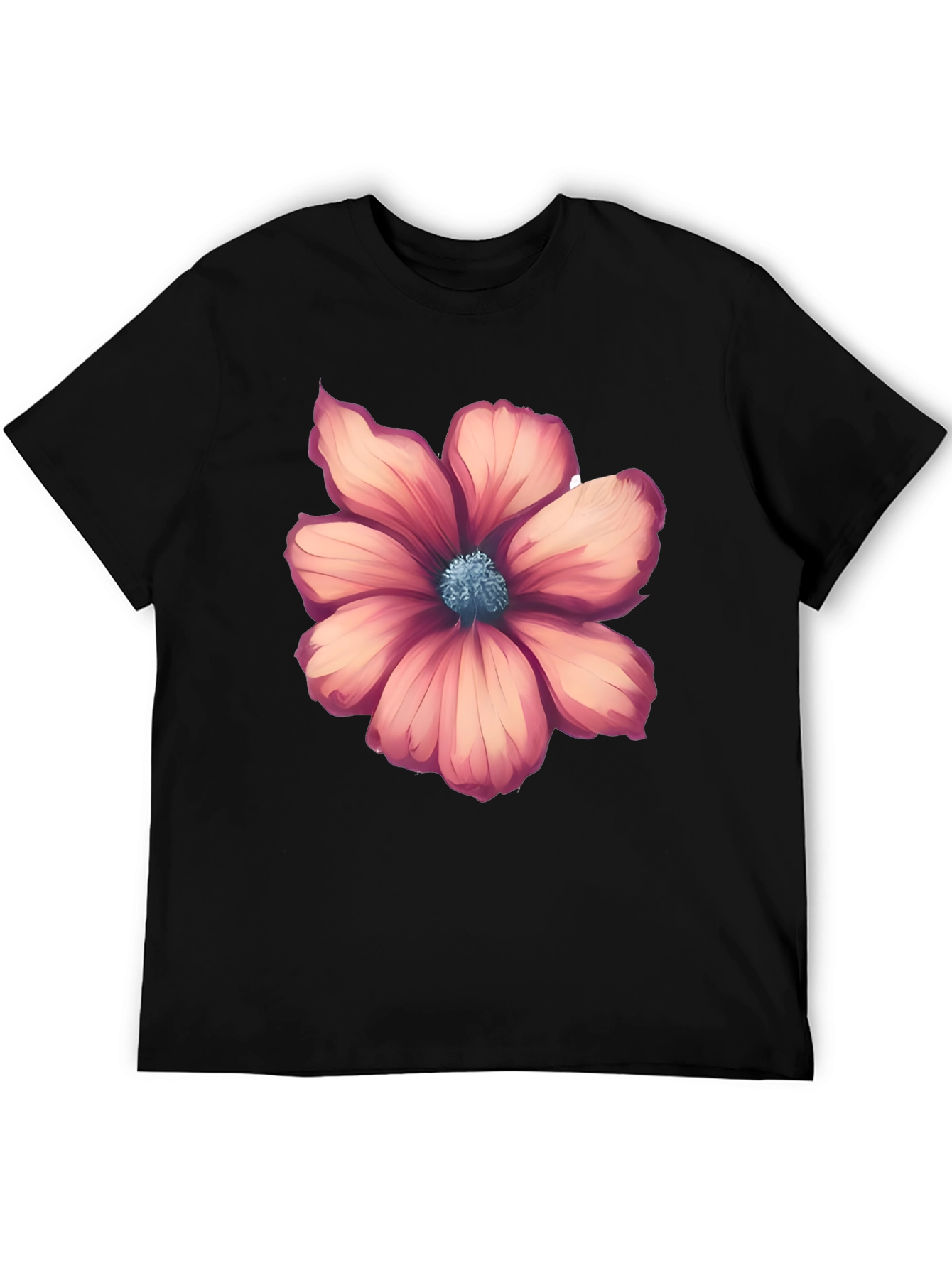 Floral Graphic Tee - Stylish Mens Black T-Shirt