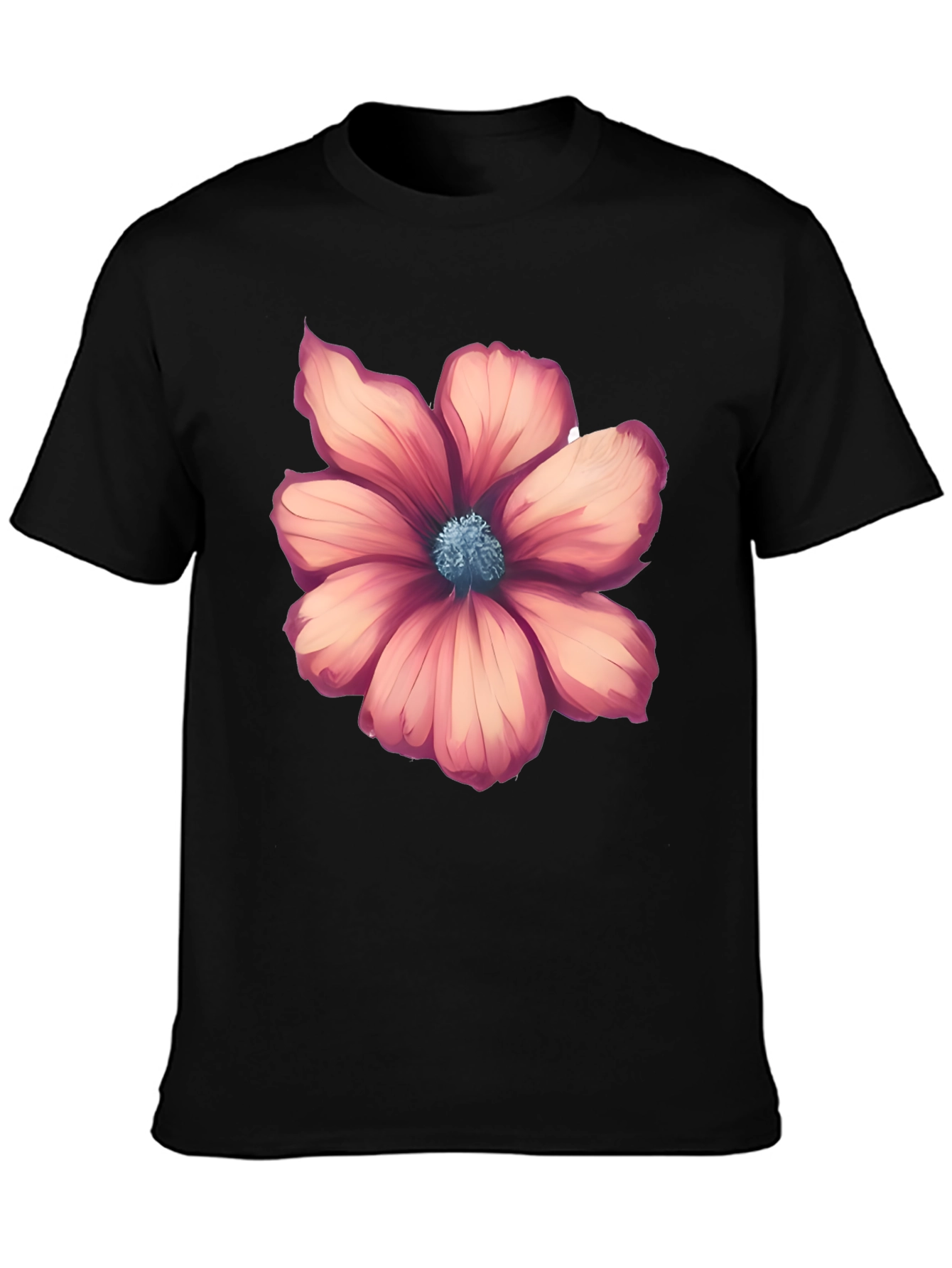 Floral Graphic Tee - Stylish Mens Black T-Shirt