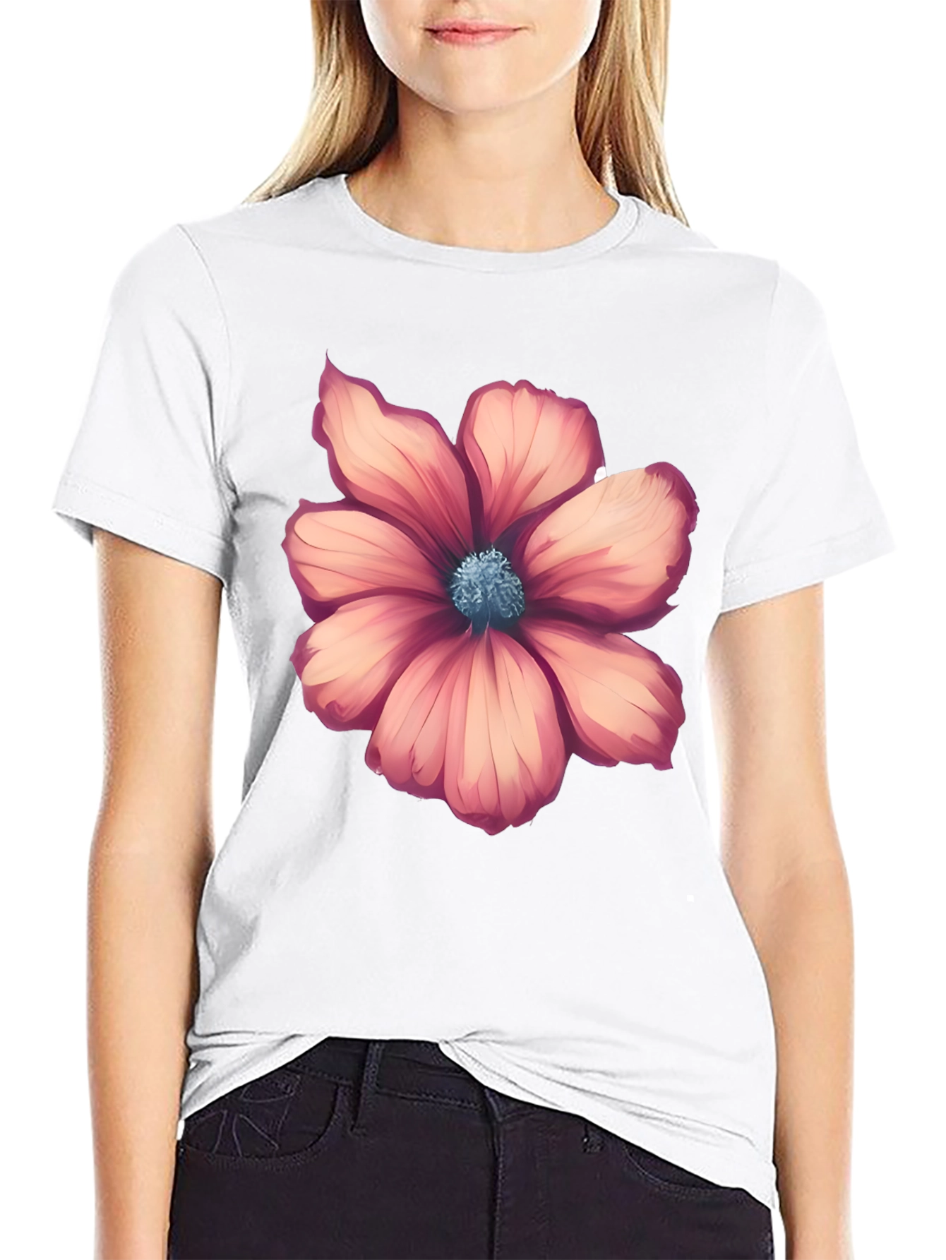 Floral Graphic Tee - Stylish Mens Black T-Shirt