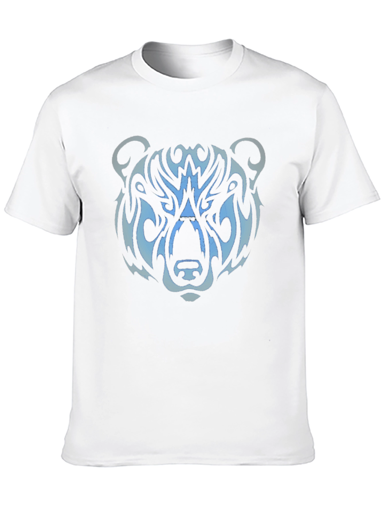 Tribal Bear Head Graphic Tee - Black