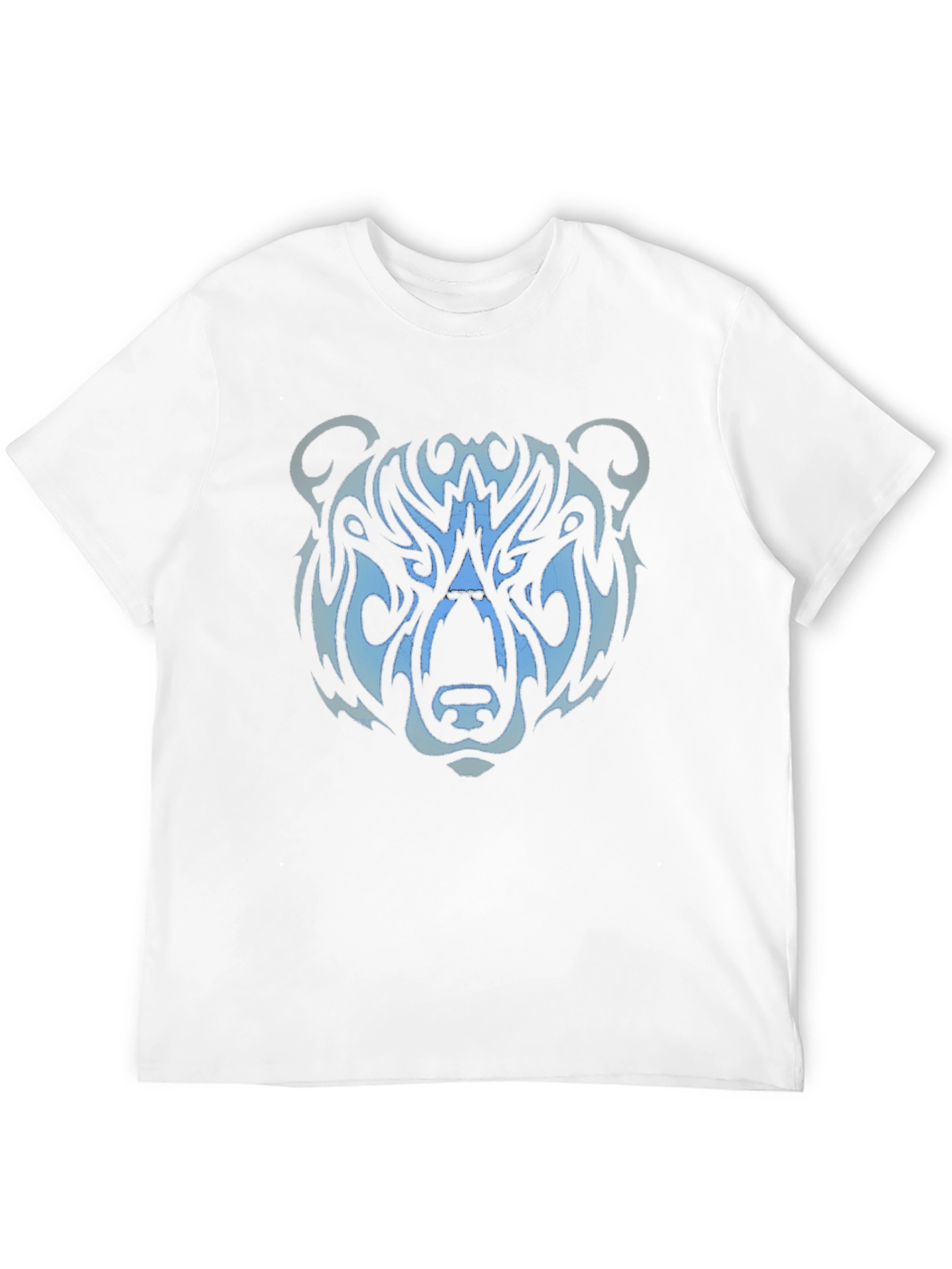 Tribal Bear Head Graphic Tee - Black