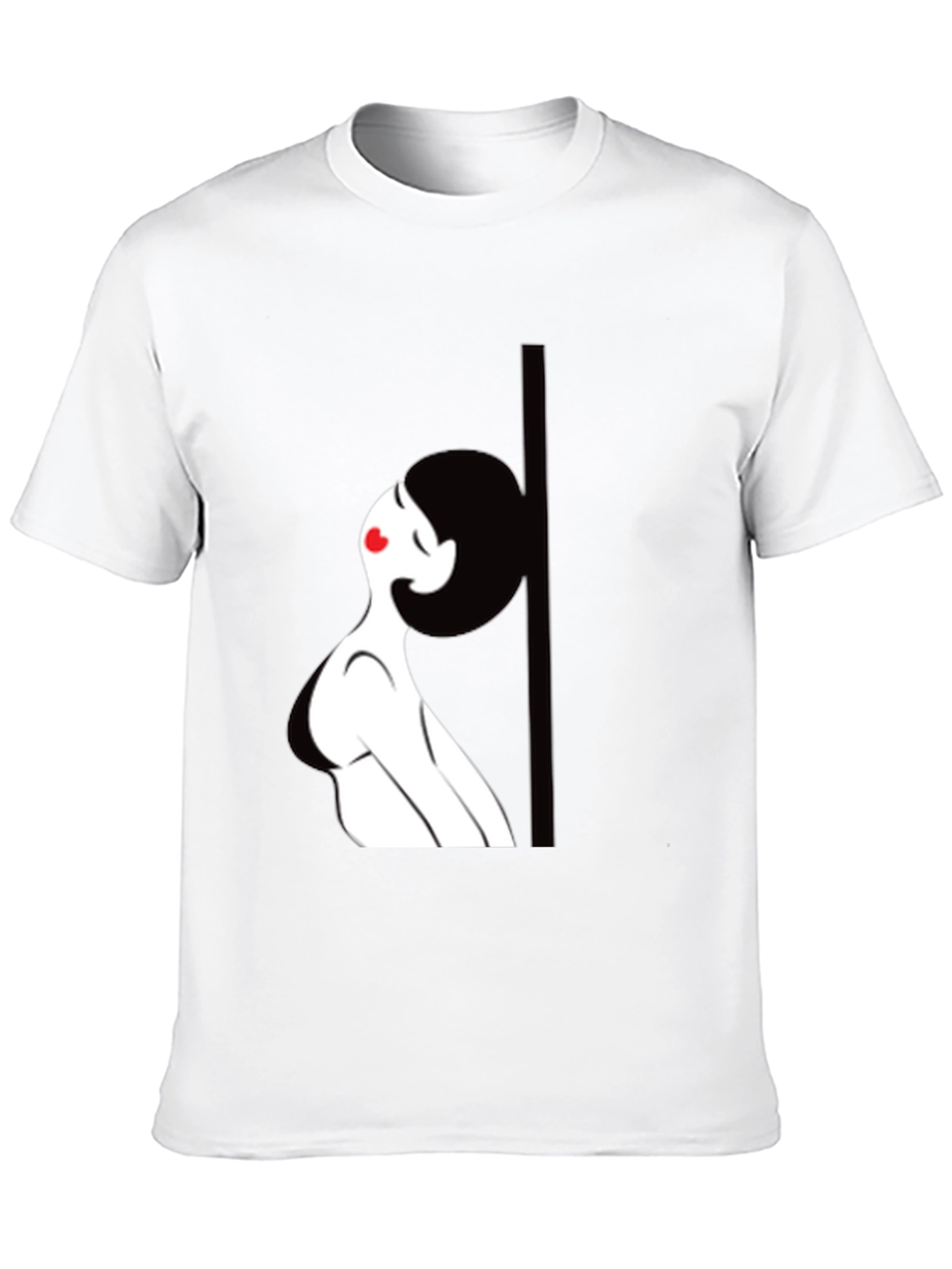 Black Graphic Tee - Pole Dancing Silhouette