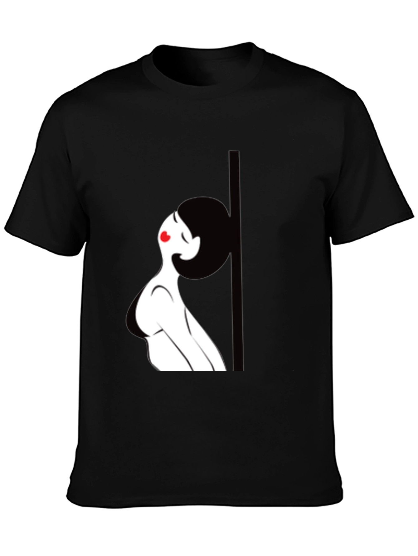 Black Graphic Tee - Pole Dancing Silhouette