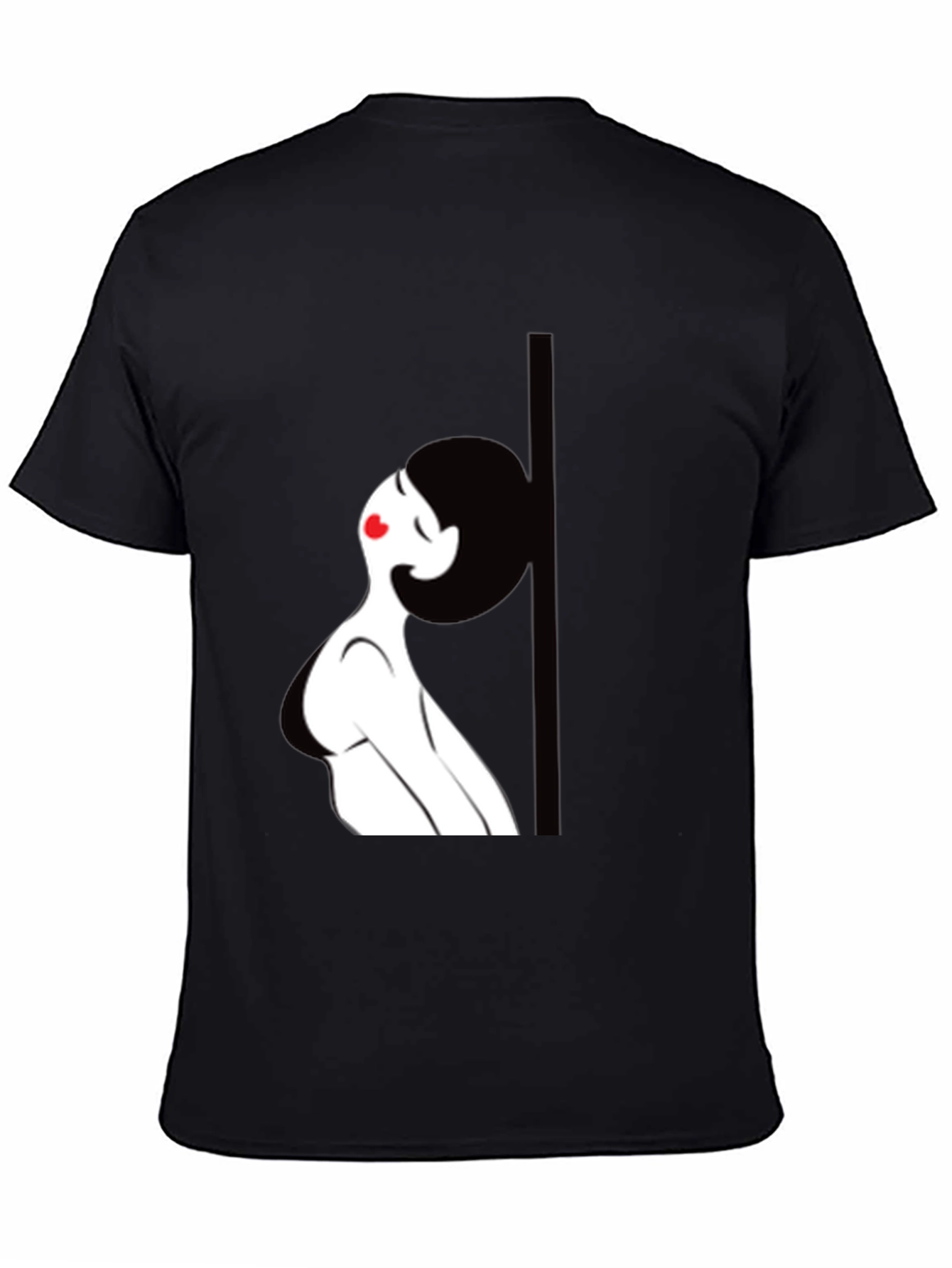 Black Graphic Tee - Pole Dancing Silhouette