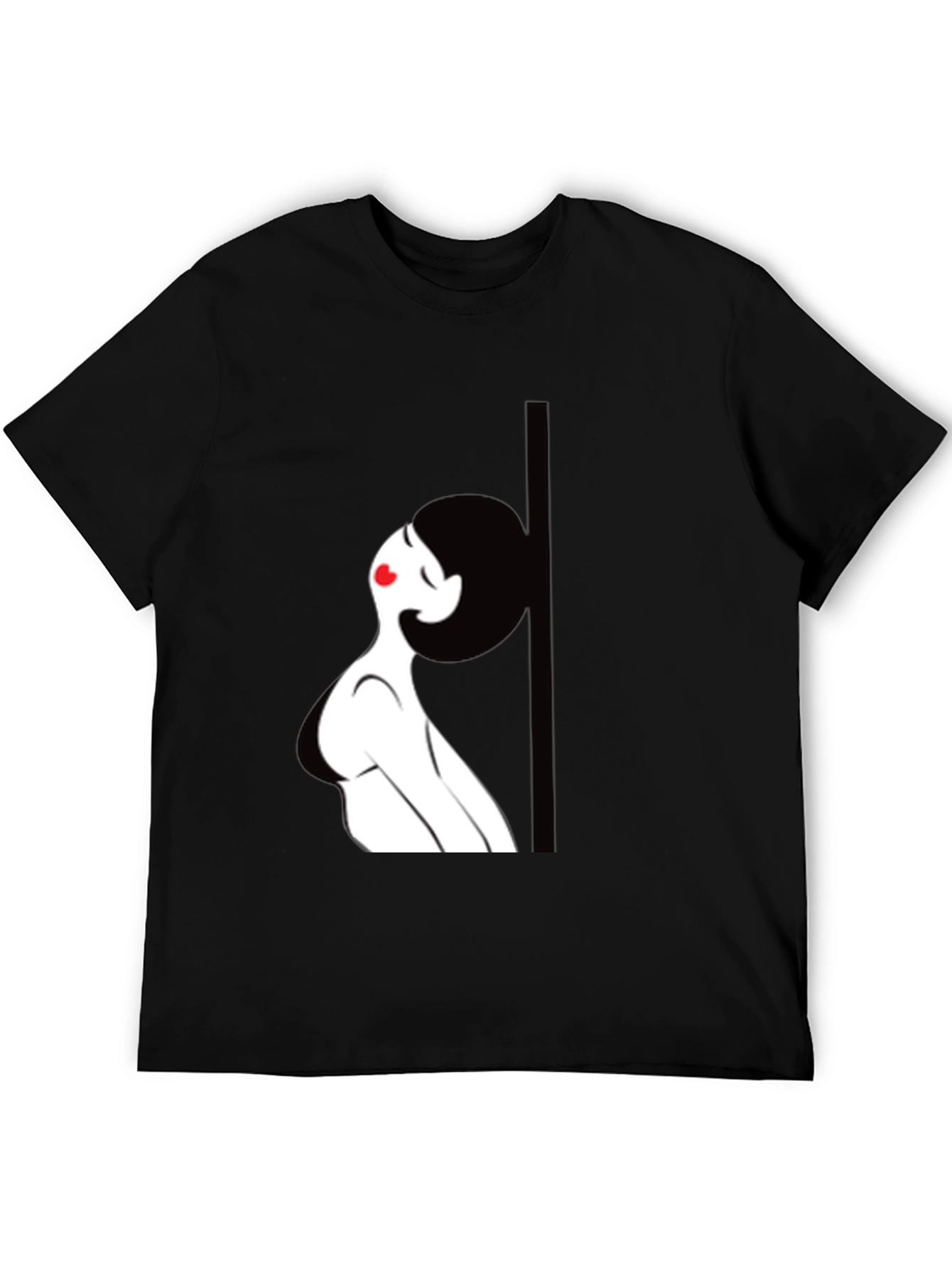 Black Graphic Tee - Pole Dancing Silhouette
