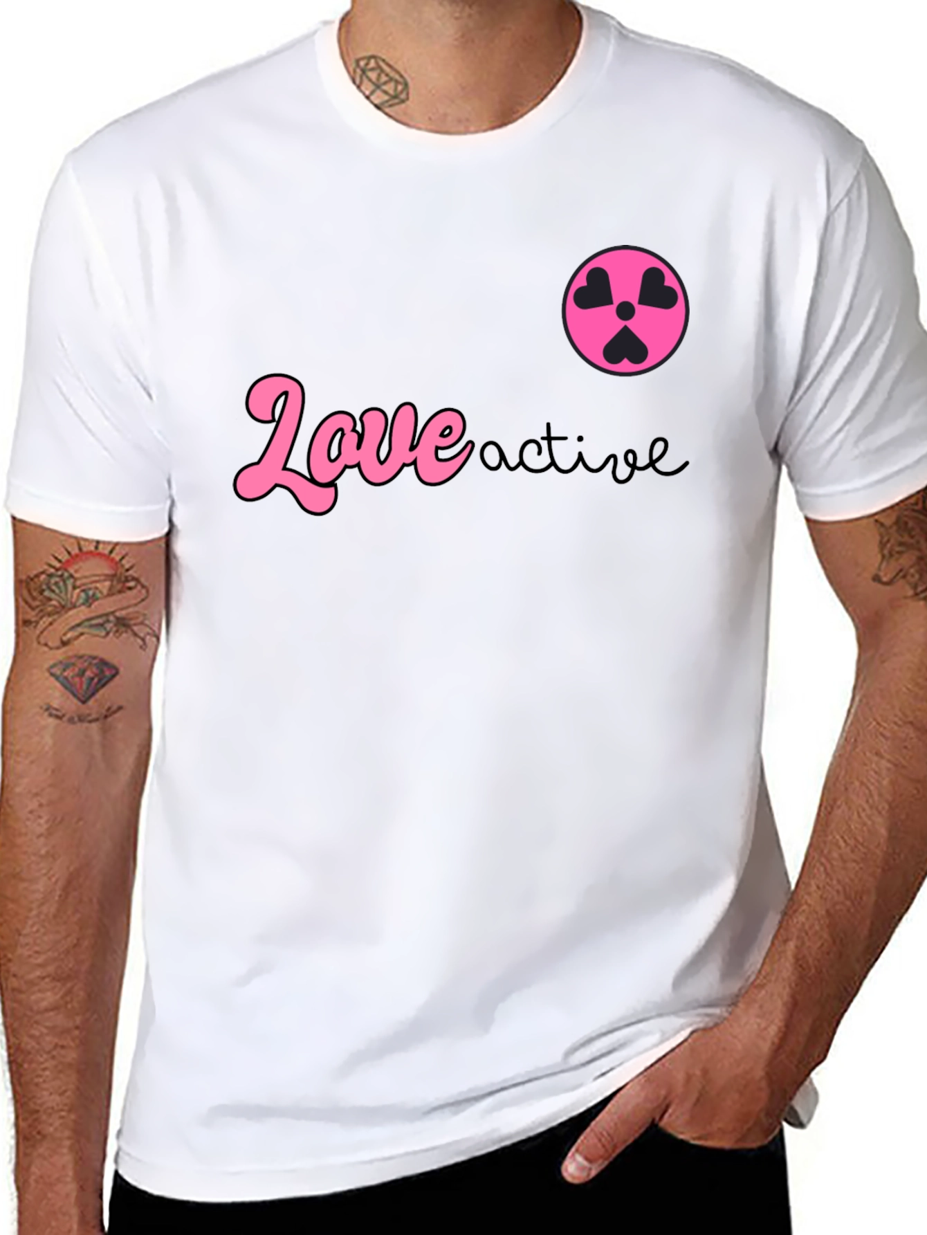 Love Active Graphic Tee - Black Cotton T-Shirt
