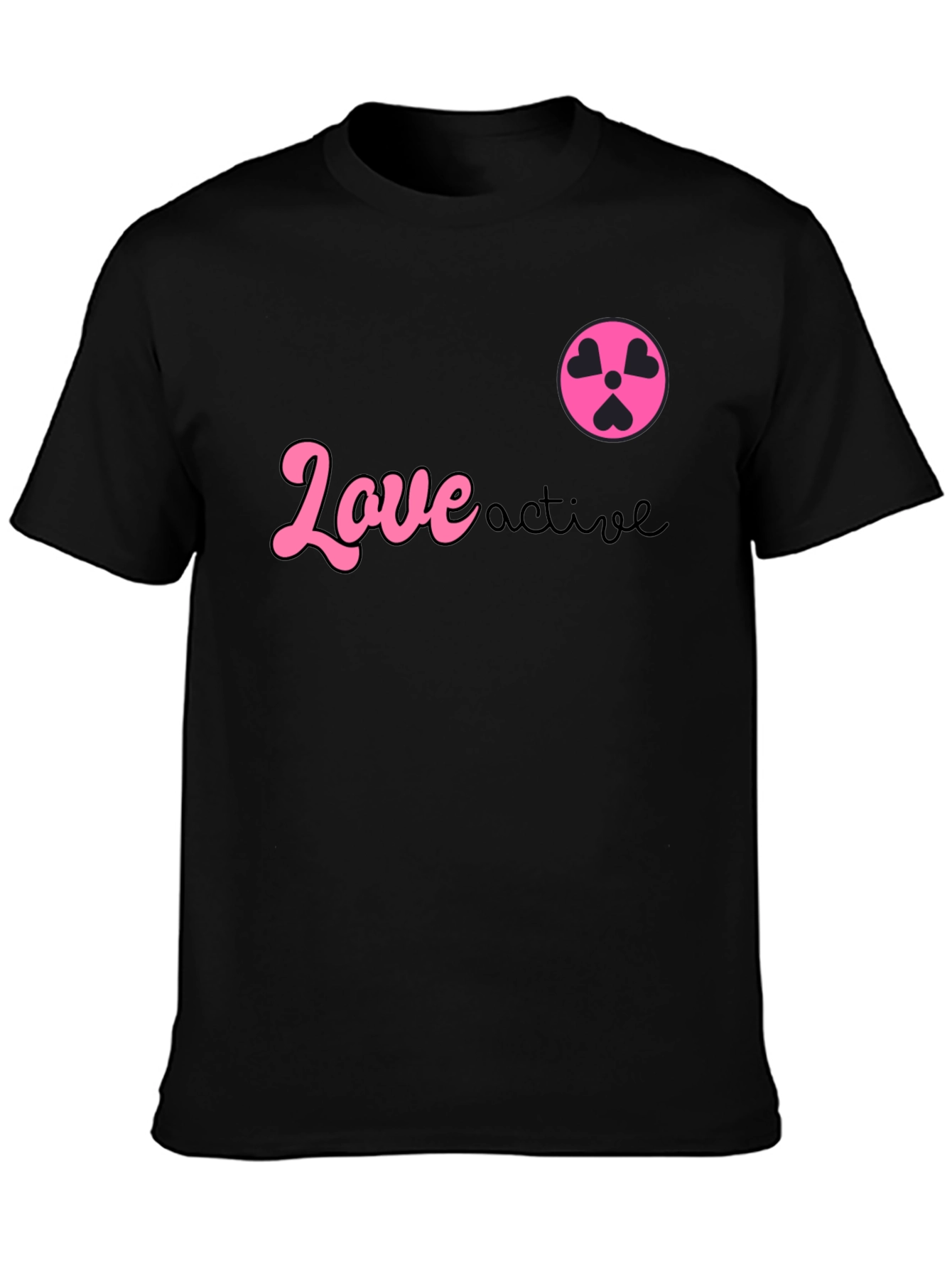 Love Active Graphic Tee - Black Cotton T-Shirt